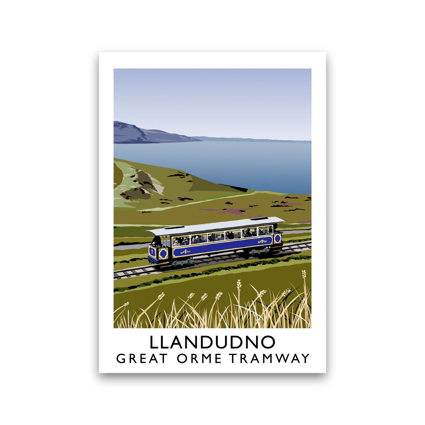 Llando Great Orme Tramway Art Print by Richard O'Neill Print Only