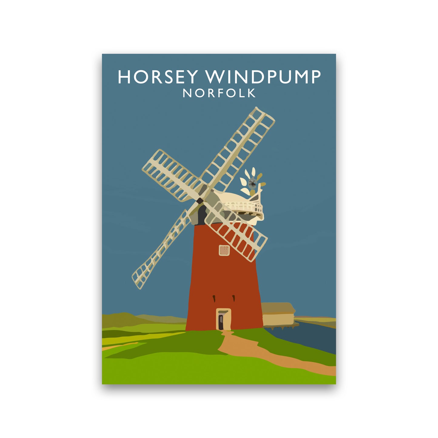 Horsey Windpump Norfolk Art Print by Richard O'Neill Print Only
