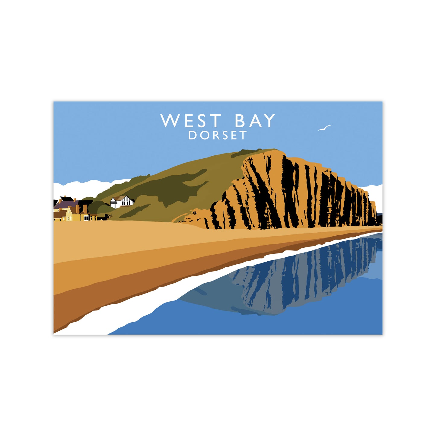 West Bay Dorset Framed Digital Art Print by Richard O'Neill Print Only
