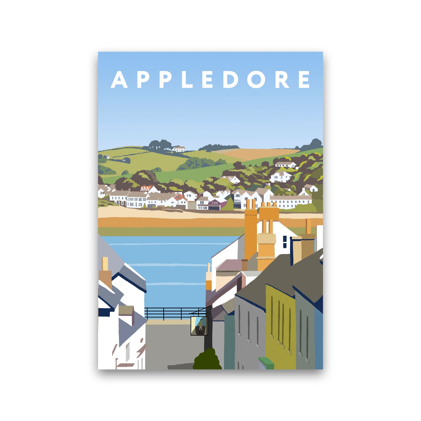 Appledore Framed Digital Art Print by Richard O'Neill Print Only