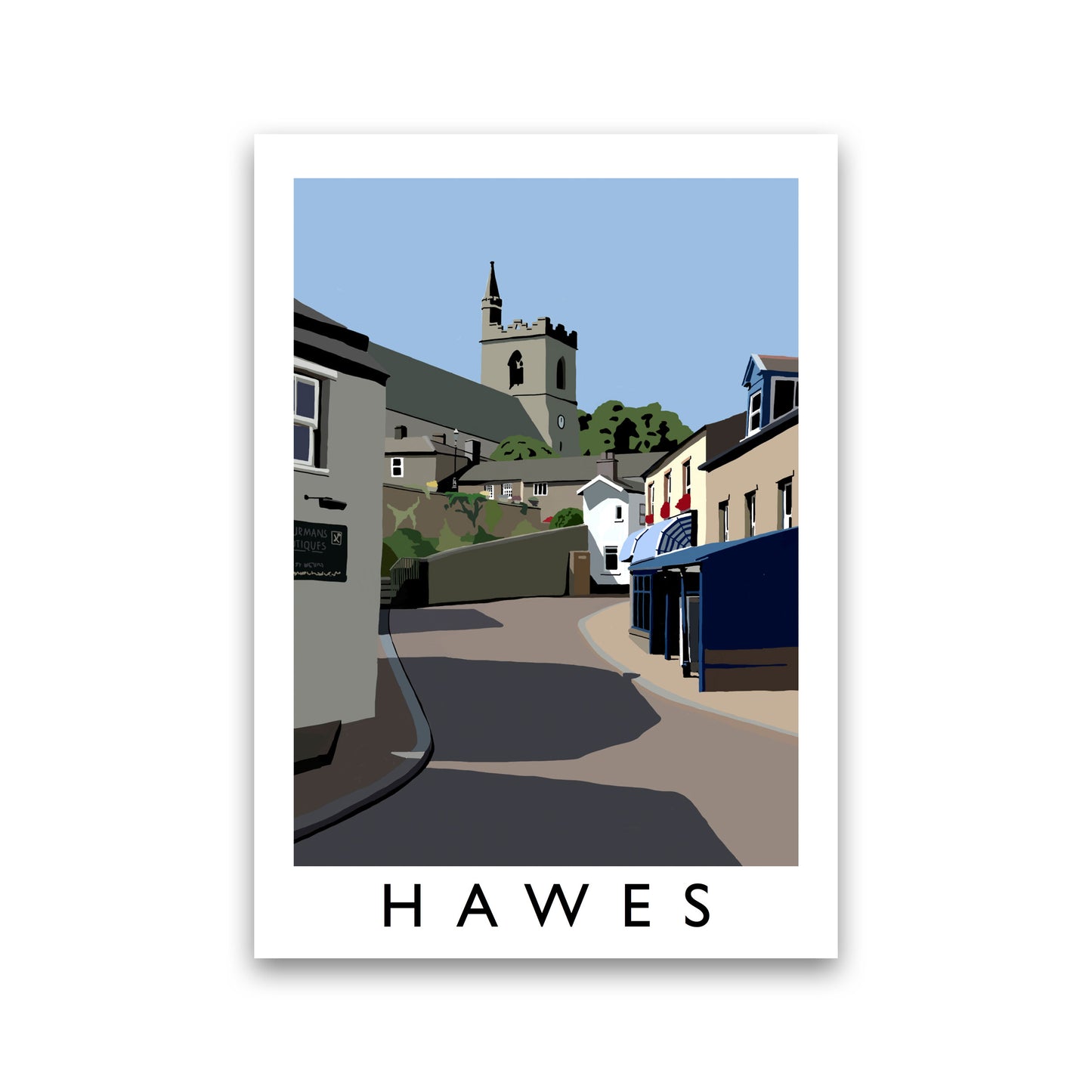 Hawes Travel Art Print by Richard O'Neill, Framed Wall Art Print Only