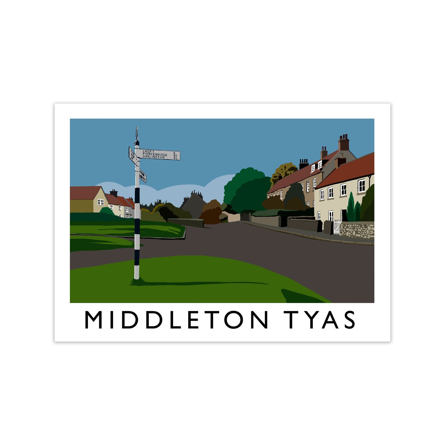 Middleton Tyas Travel Art Print by Richard O'Neill, Framed Wall Art Print Only