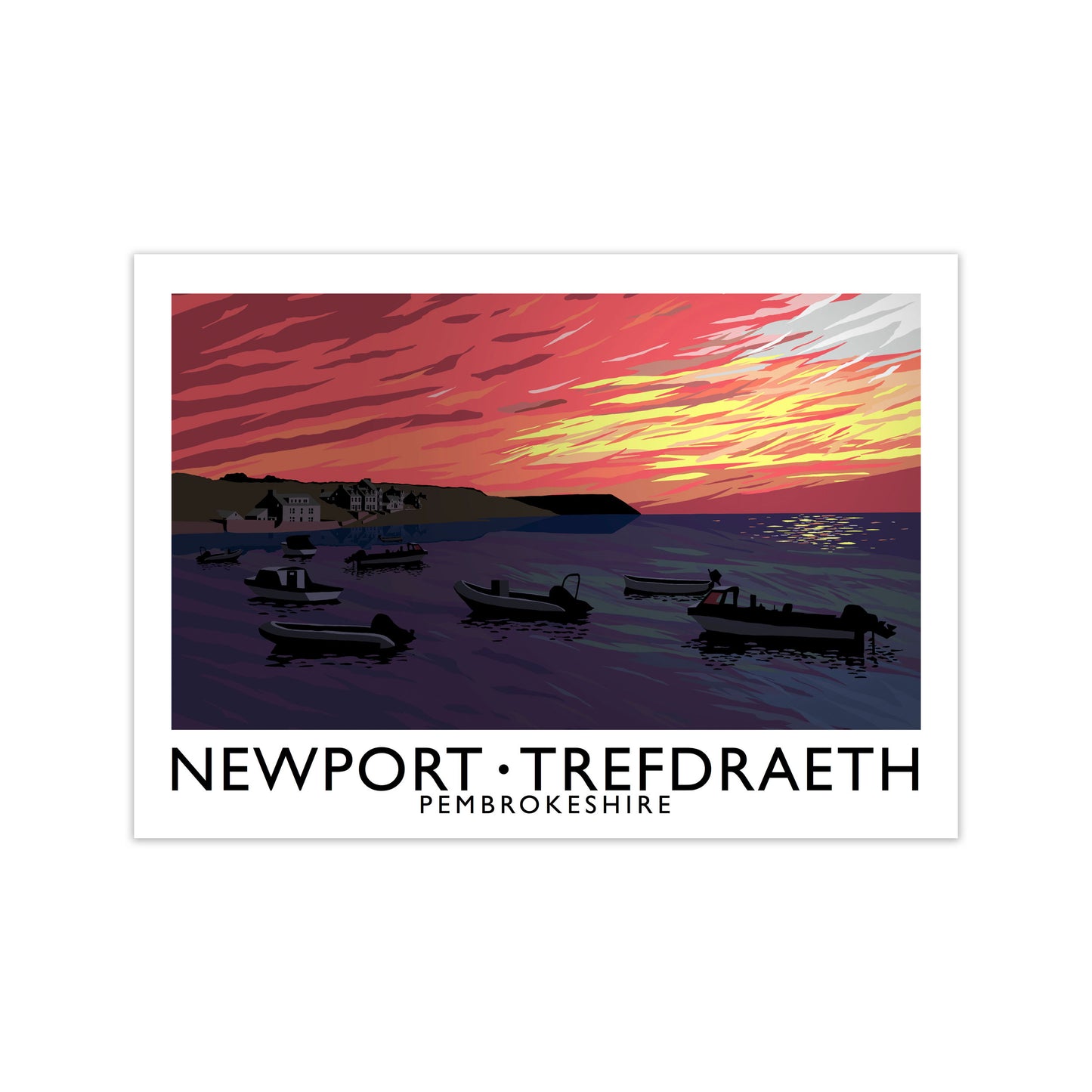 Newport Trefdraeth Pembrokeshire Travel Art Print by Richard O'Neill Print Only