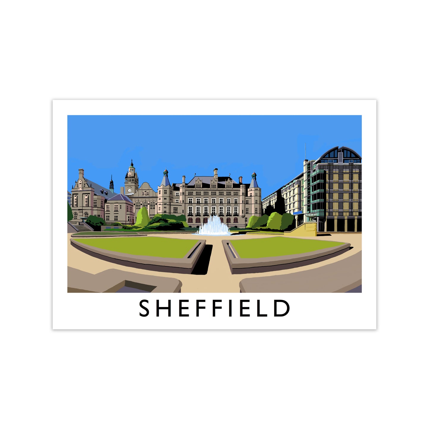 Sheffield Framed Digital Art Print by Richard O'Neill Print Only
