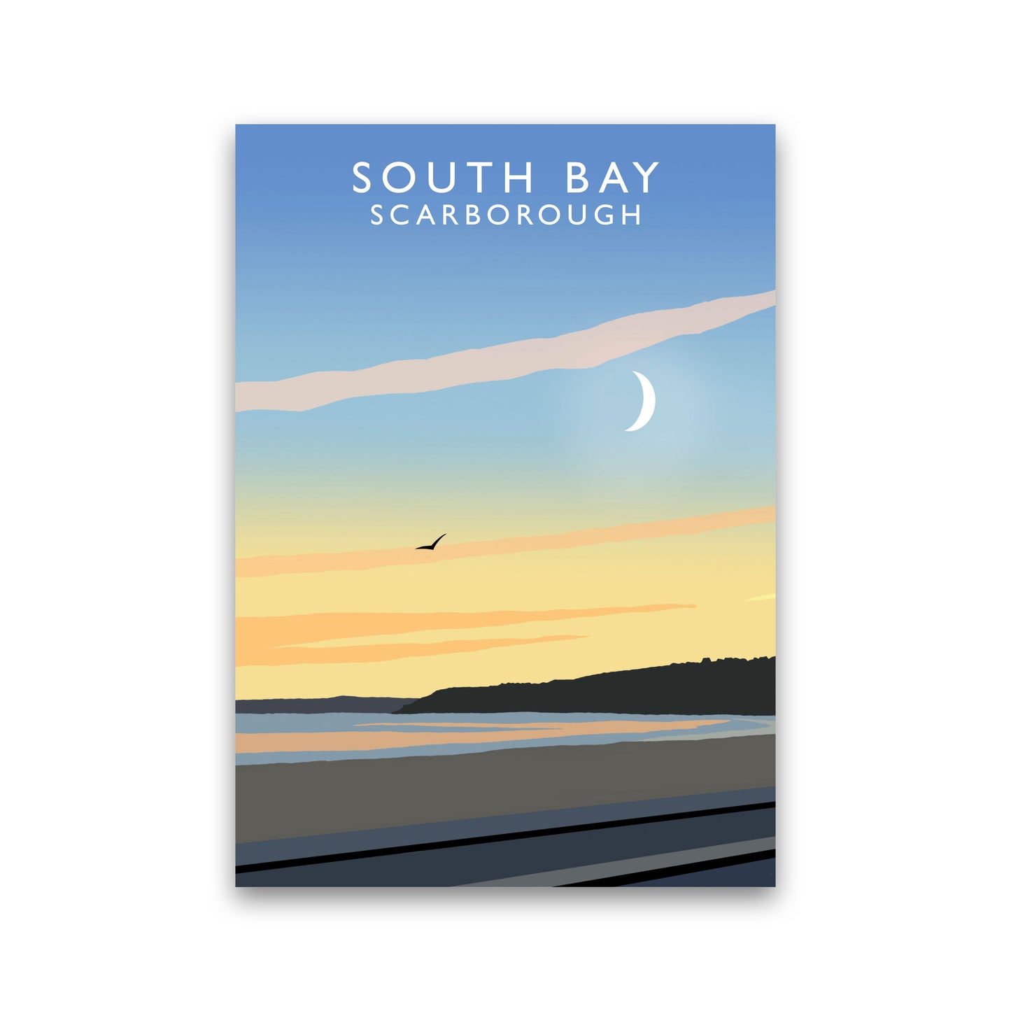 South Bay Scarborough Art Print by Richard O'Neill, Framed Wall Art Print Only