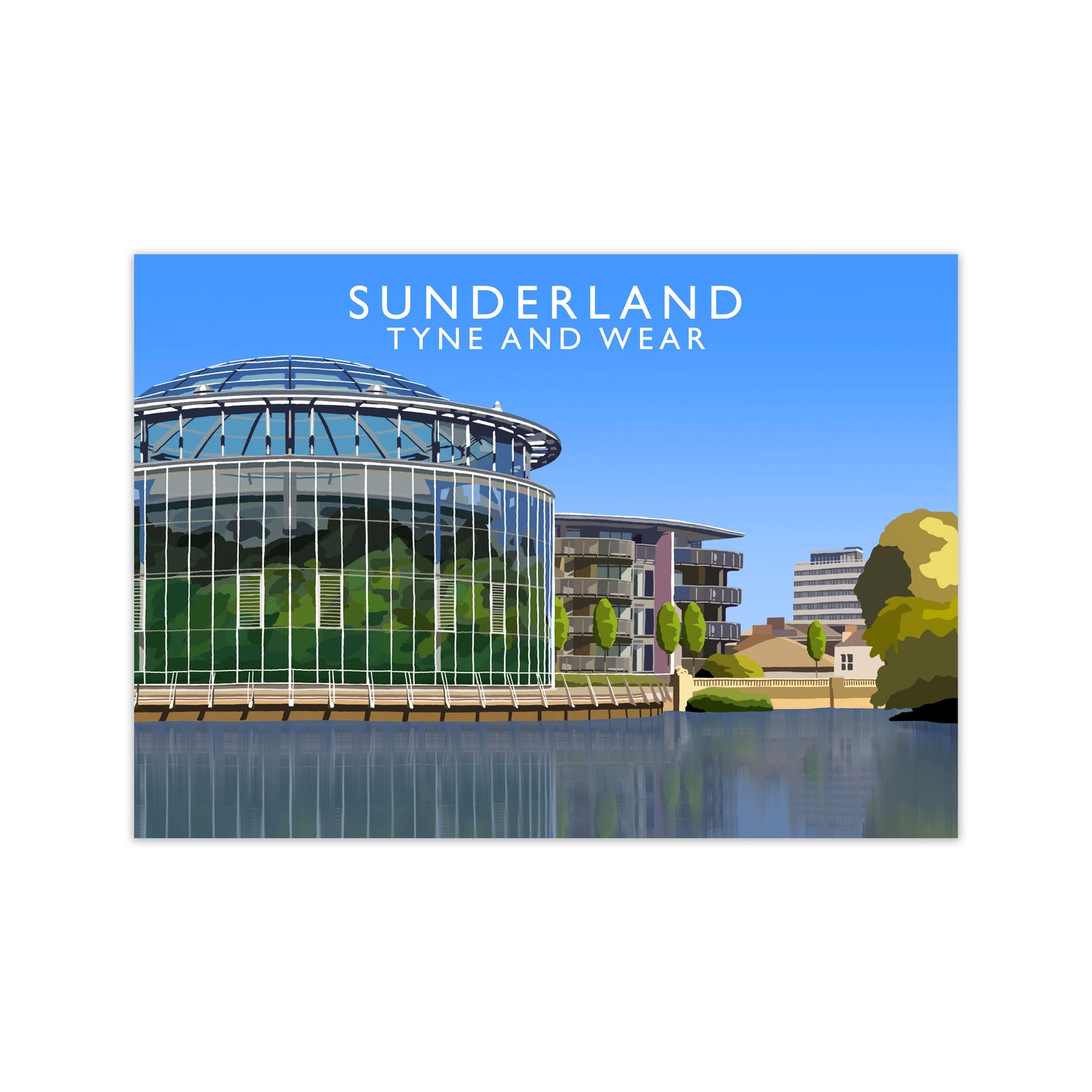 Sunderland Tyne and Wear Travel Art Print by Richard O'Neill Print Only