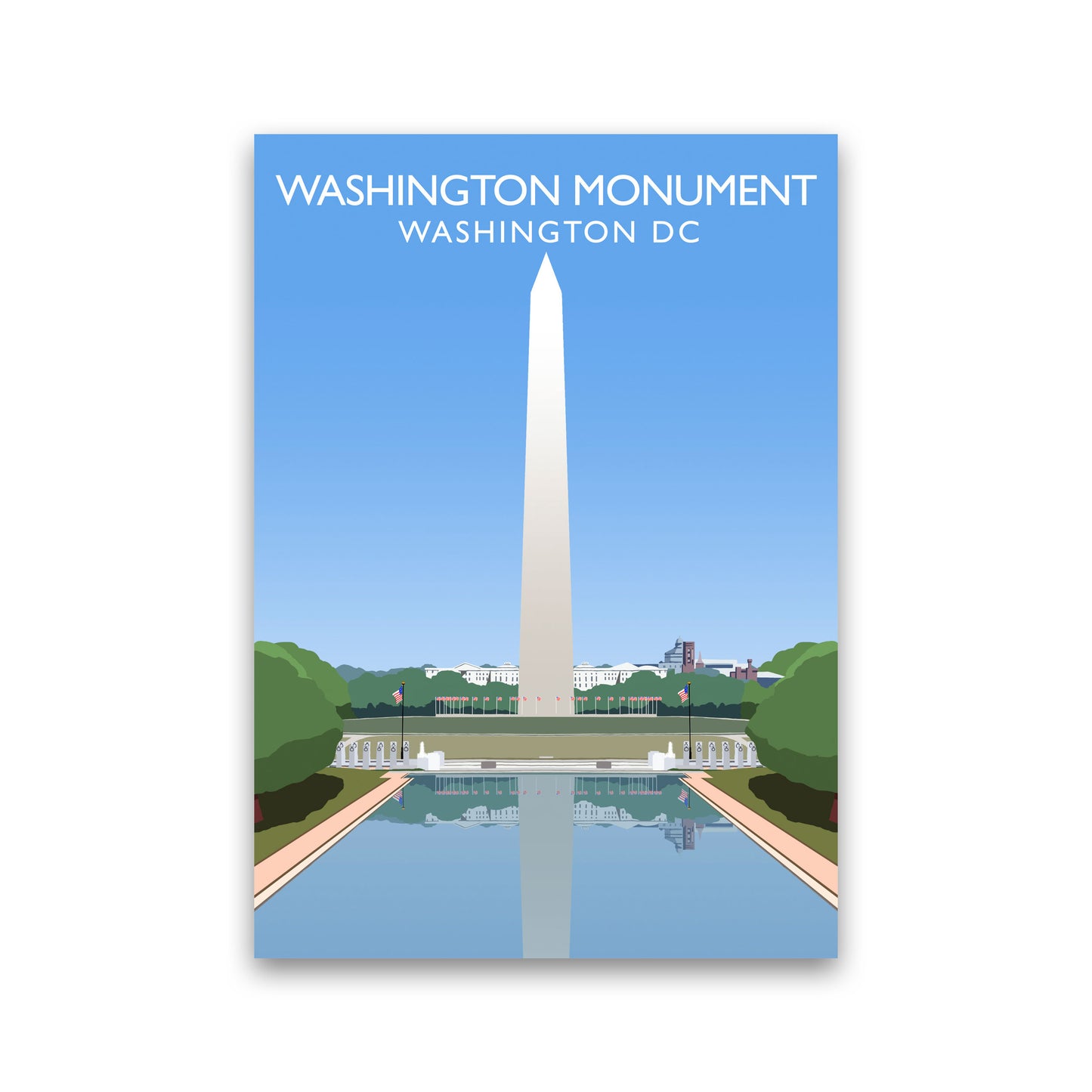 Washington Monument Washington DC Travel Art Print by Richard O'Neill Print Only