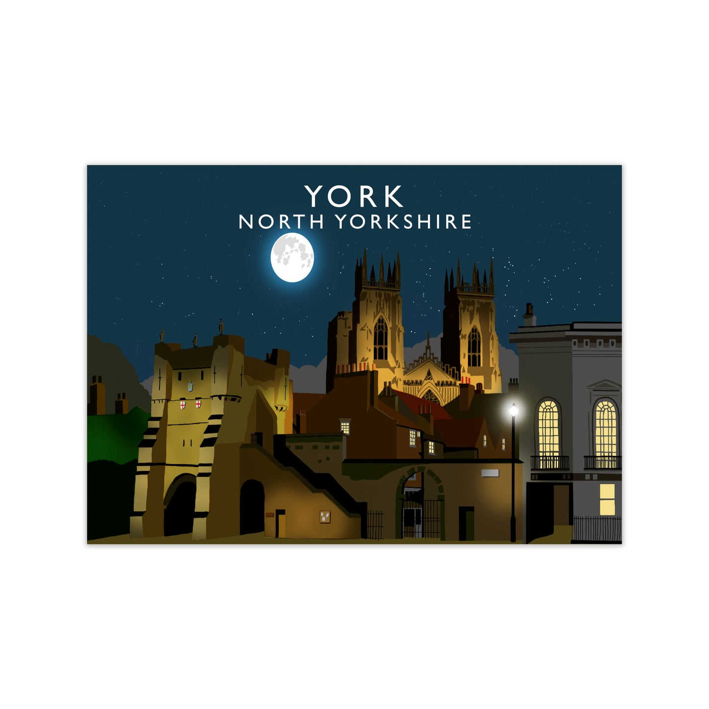 York Travel Art Print by Richard O'Neill, Framed Wall Art Print Only