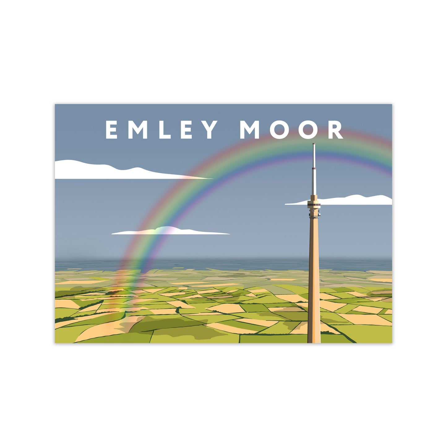 Emley Moor Framed Digital Art Print by Richard O'Neill Print Only