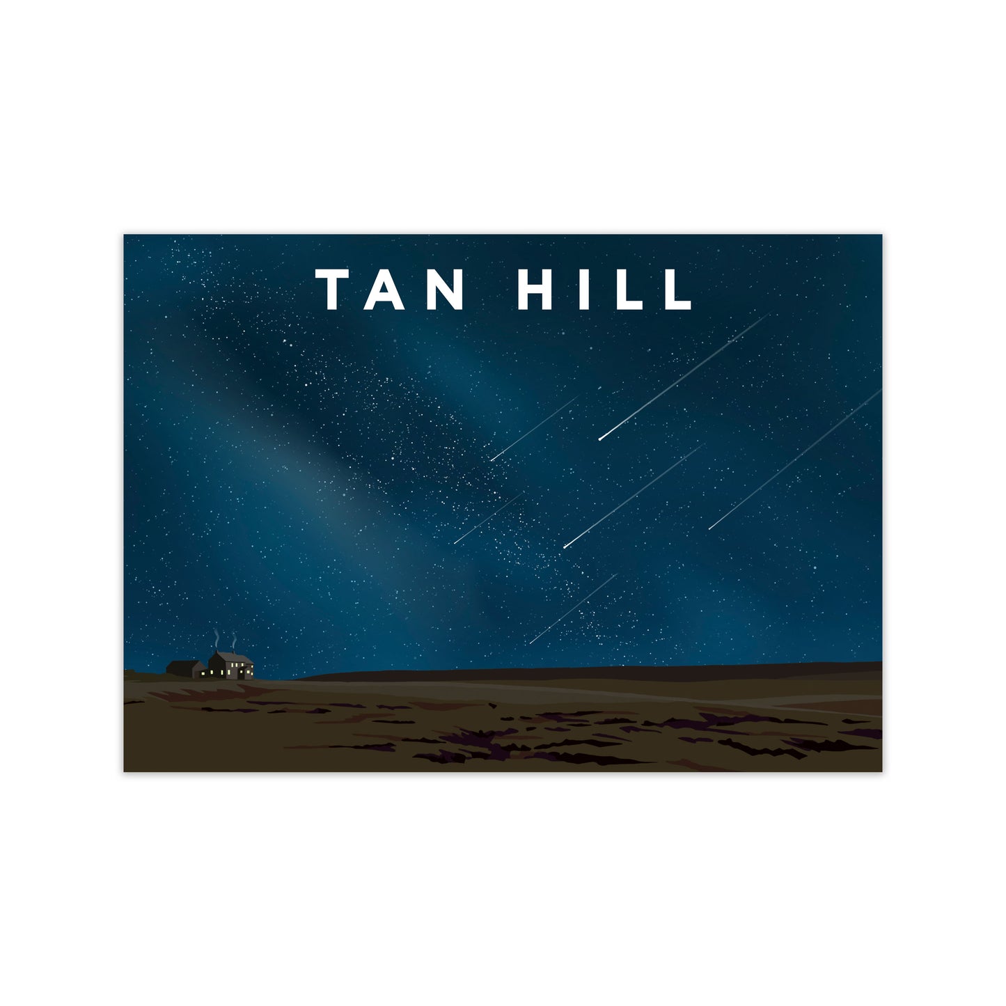 Tan Hill Travel Art Print by Richard O'Neill, Framed Wall Art Print Only