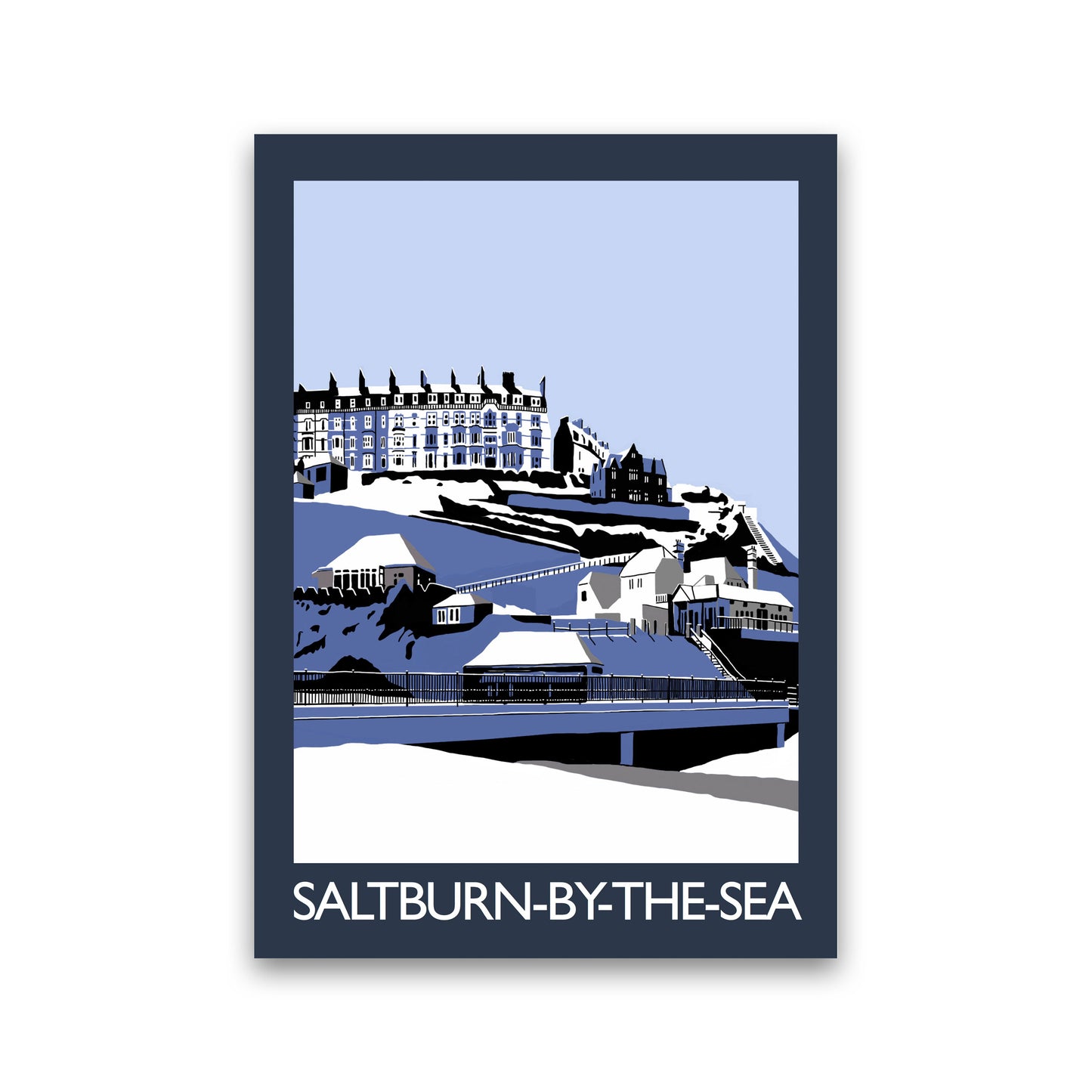 Saltburn-by-the-sea In Snow Portrait by Richard O'Neill Print Only