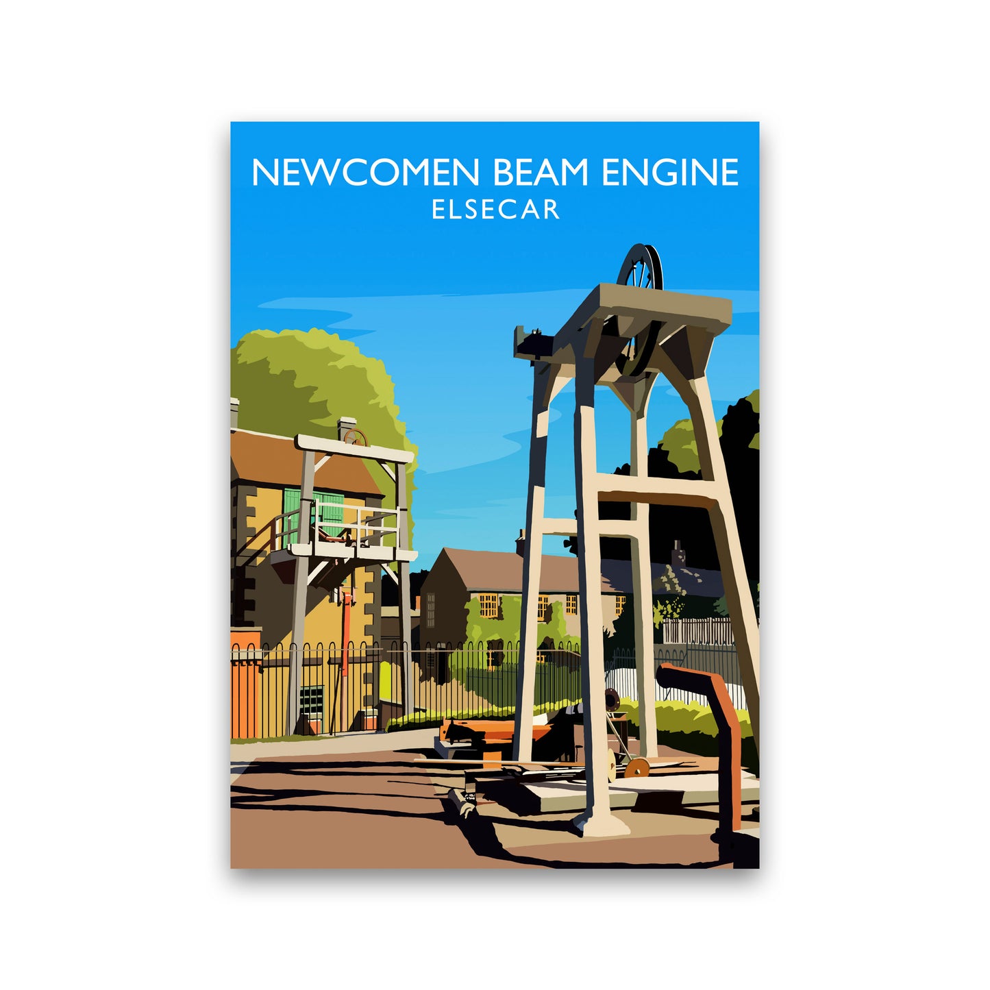 Newcomen Beam Engine portrait by Richard O'Neill Print Only