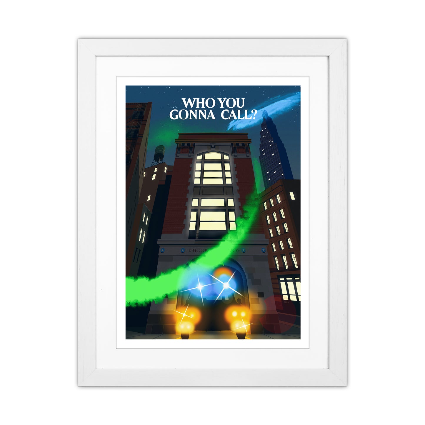 Ghostbusters Night Art Print by Richard O'Neill White Grain