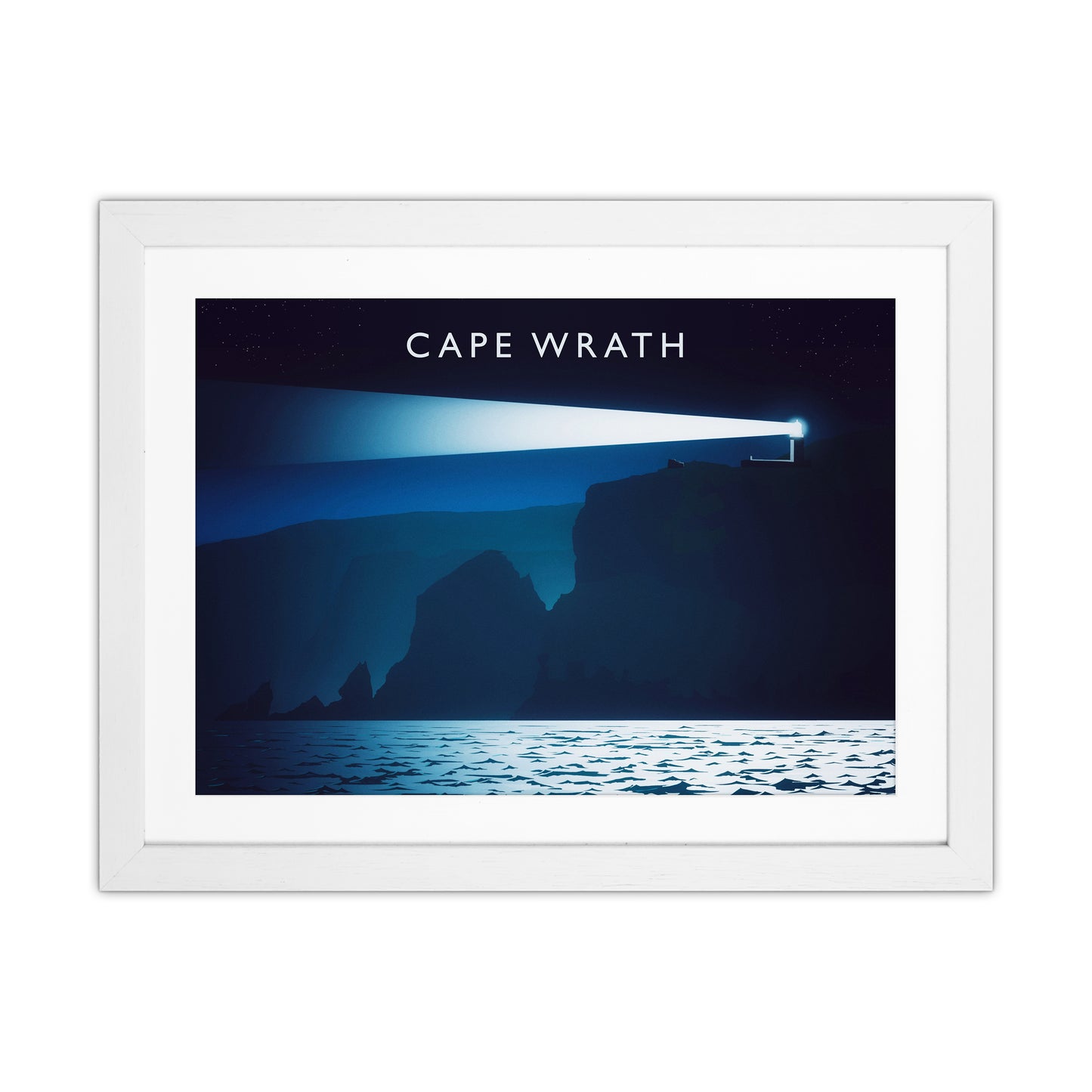 Cape Wrath Travel Art Print by Richard O'Neill White Grain