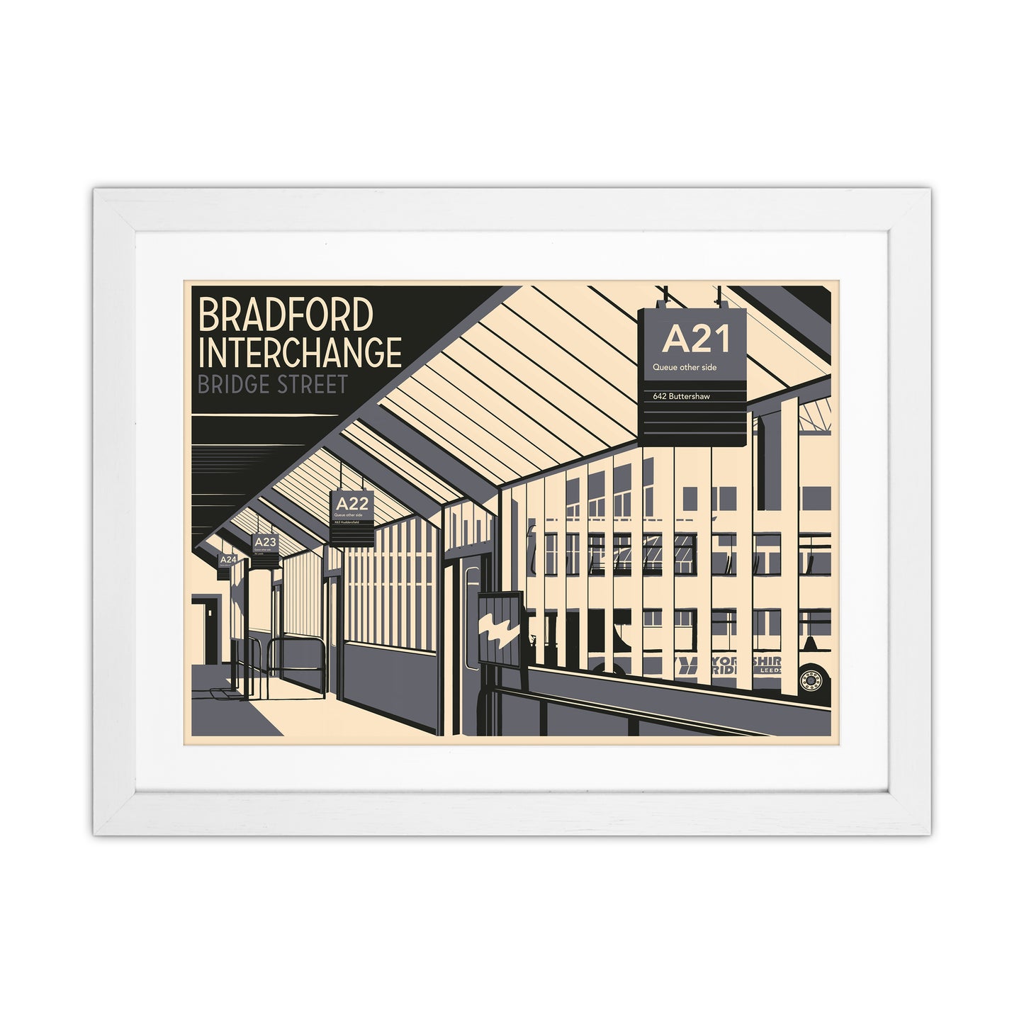 Bradford Interchange, Bridge Street Travel Art Print by Richard O'Neill White Grain