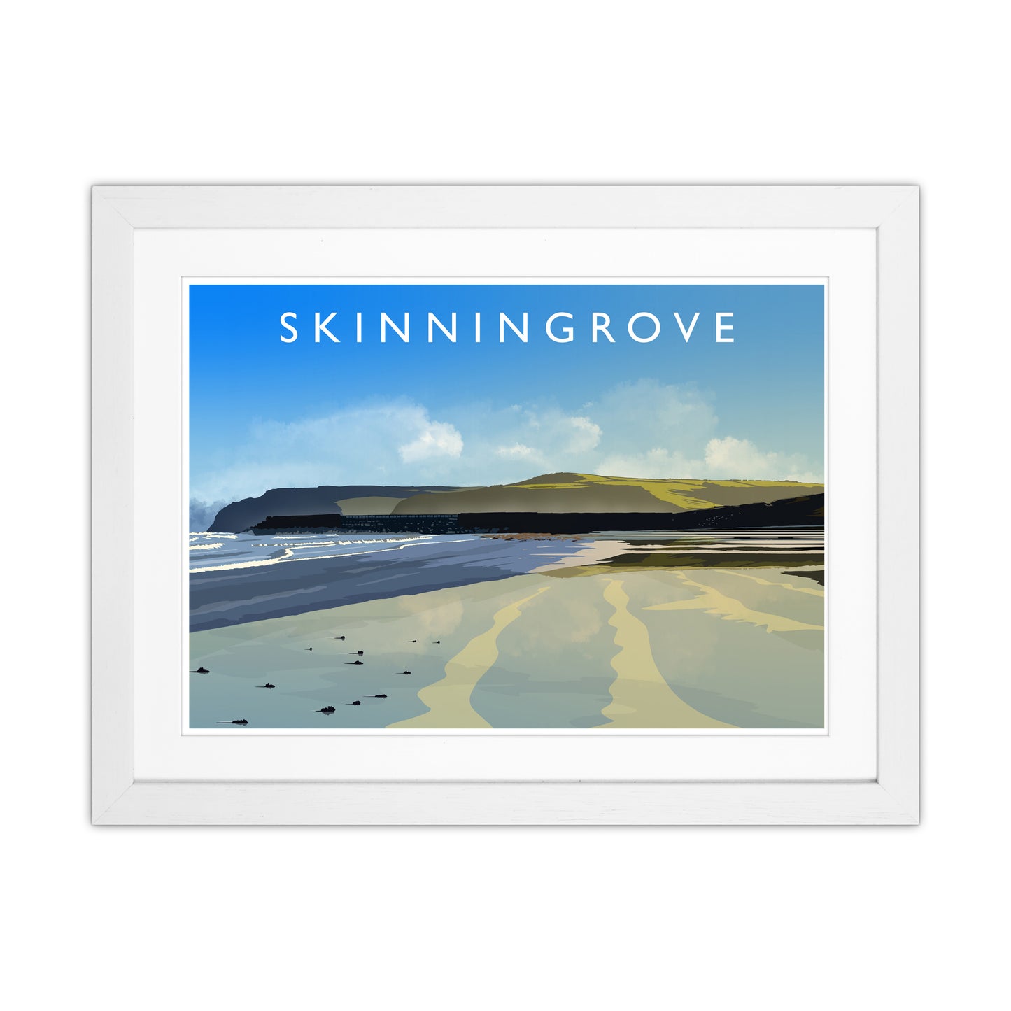 Skinningrove 2 Travel Art Print by Richard O'Neill White Grain