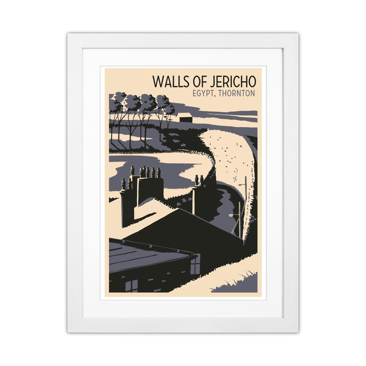 Walls of Jericho Travel Art Print by Richard O'Neill White Grain