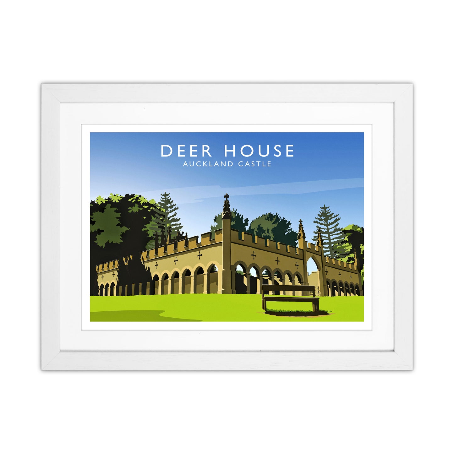 Deer House Travel Art Print by Richard O'Neill White Grain