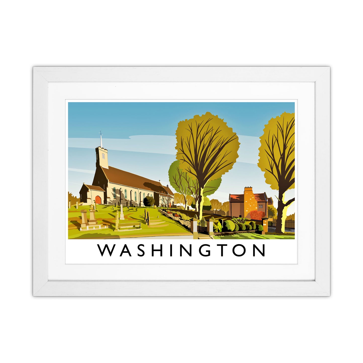 Washington Travel Art Print by Richard O'Neill White Grain