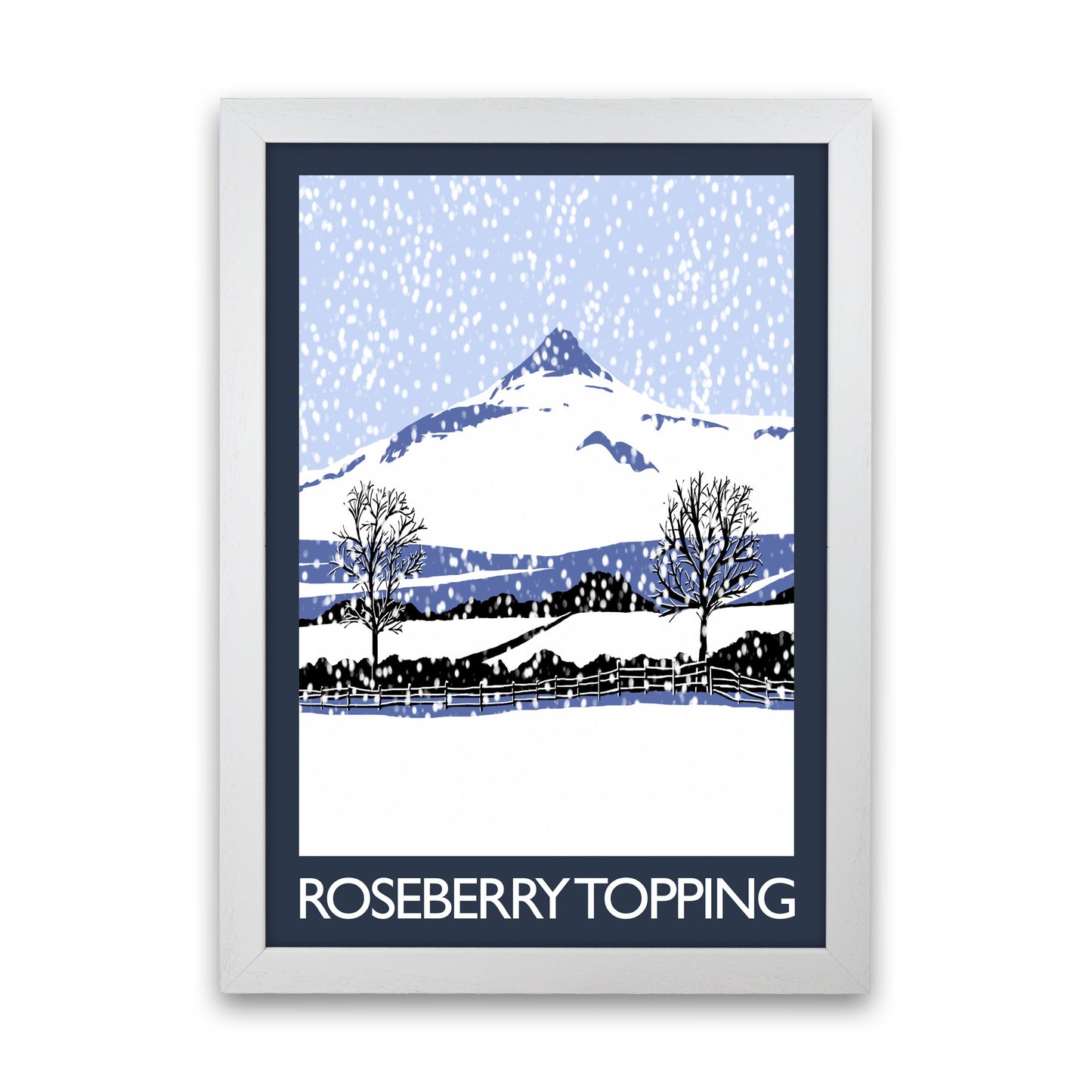 Roseberry Topping Art Print by Richard O'Neill White Grain