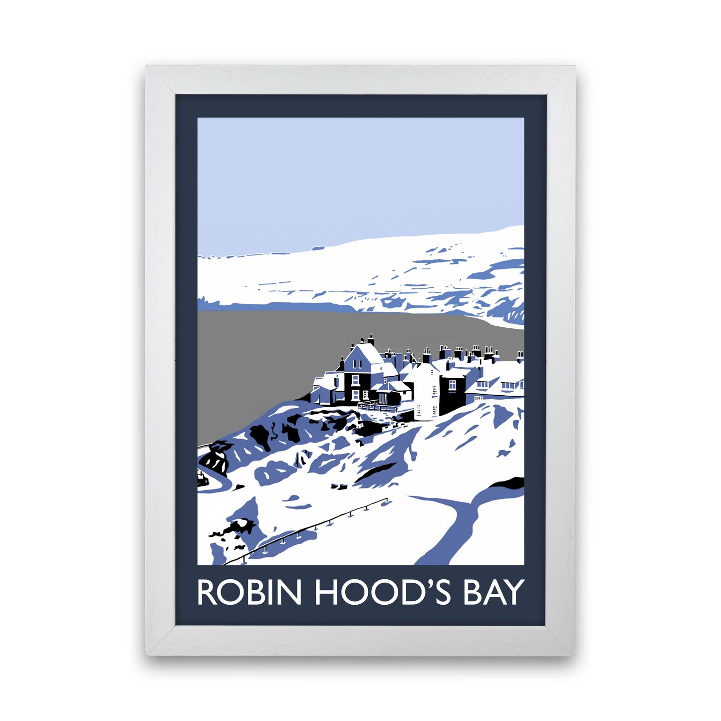 Robin Hood's Bay Art Print by Richard O'Neill White Grain