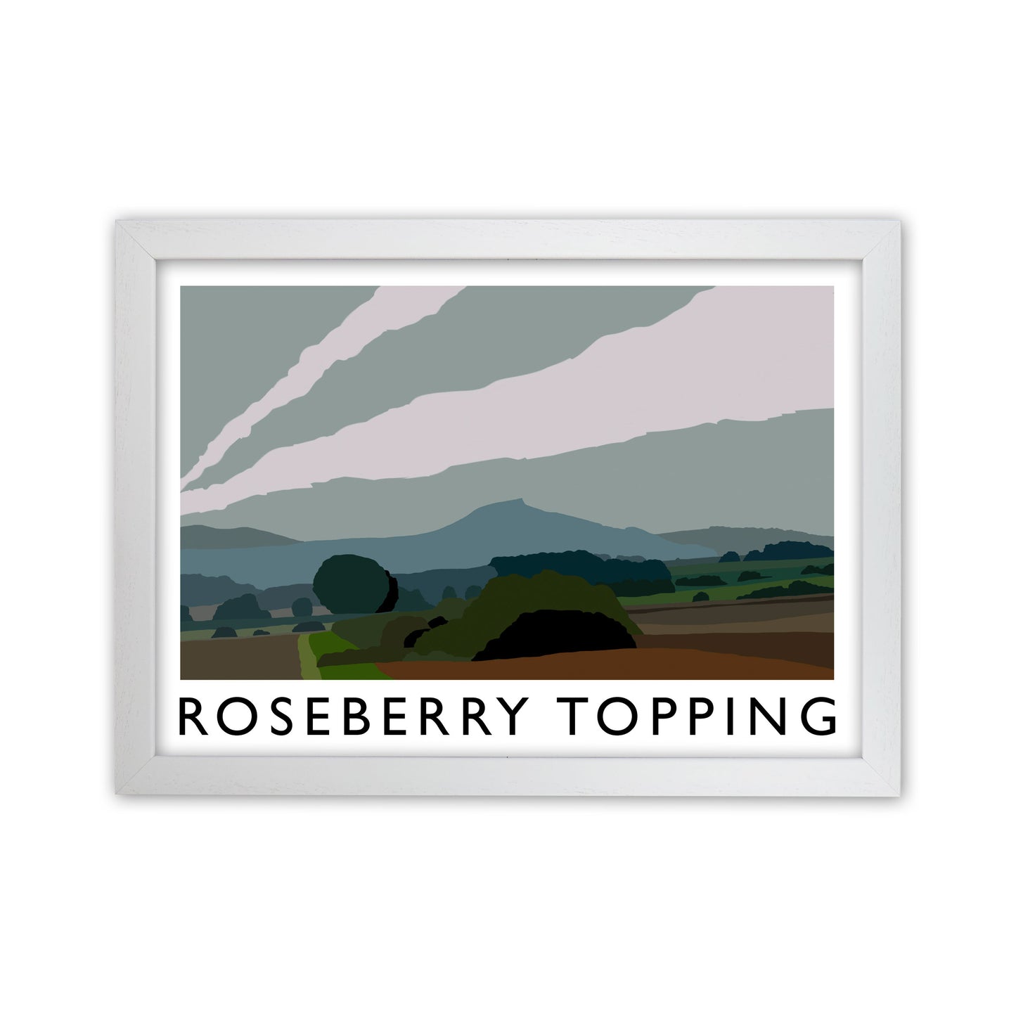 Roseberry Topping Art Print by Richard O'Neill White Grain