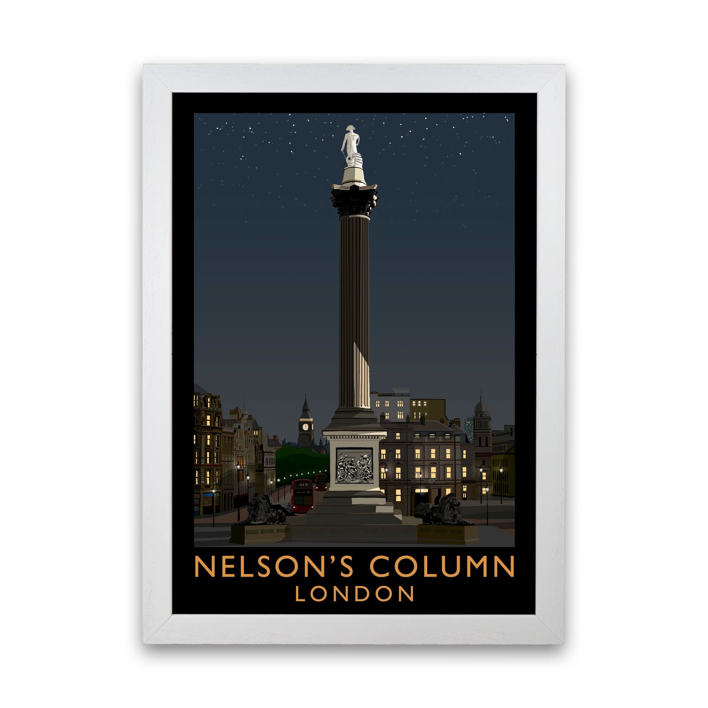 Nelson's Column London Art Print by Richard O'Neill White Grain