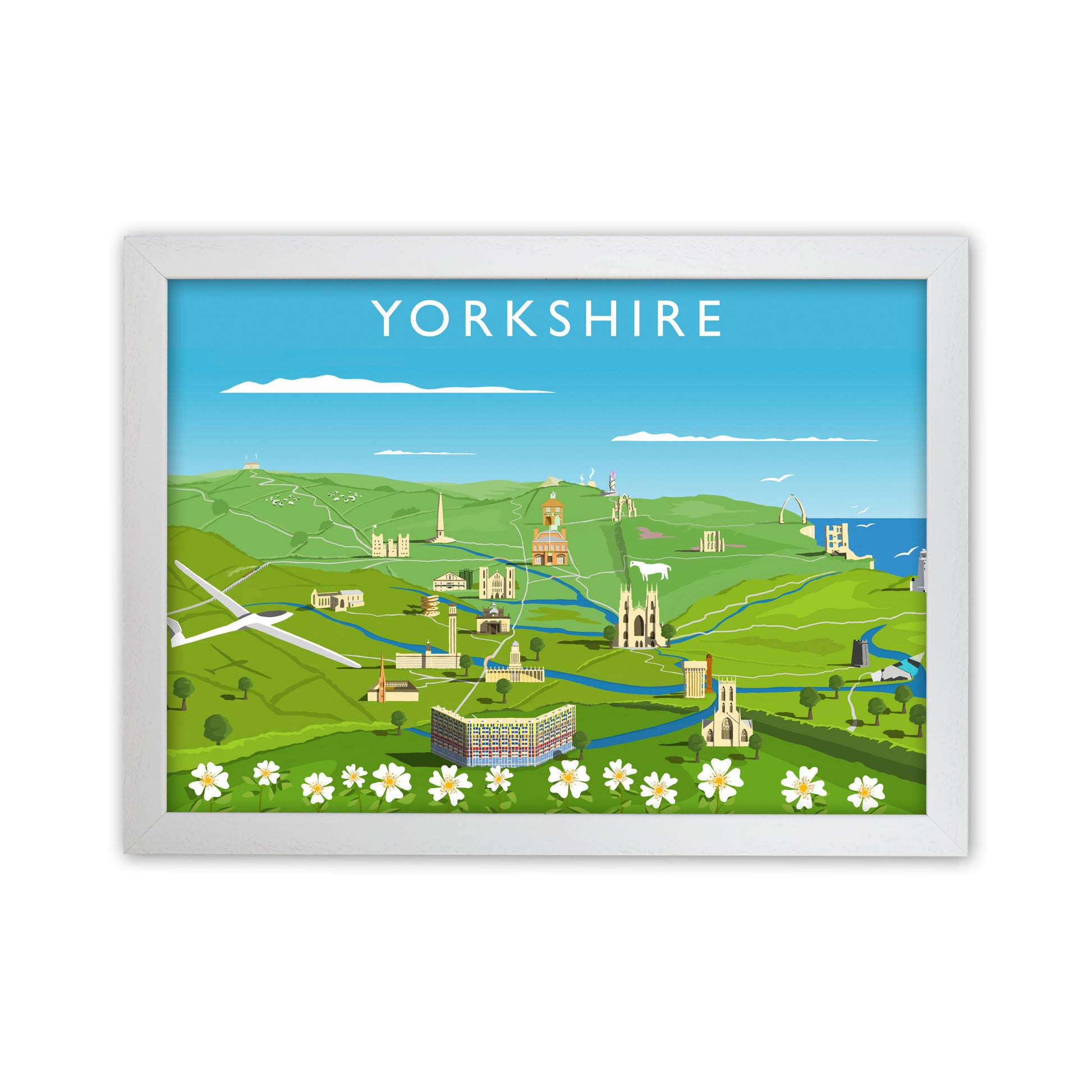 Yorkshire Framed Digital Art Print by Richard O'Neill White Grain