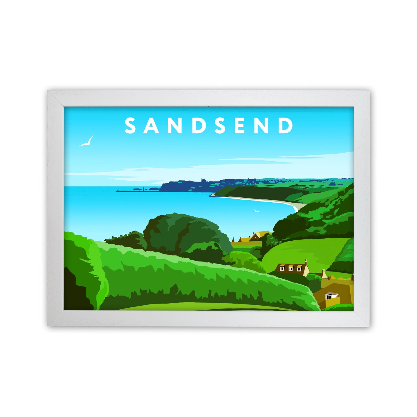 Sandsend Art Print by Richard O'Neill White Grain
