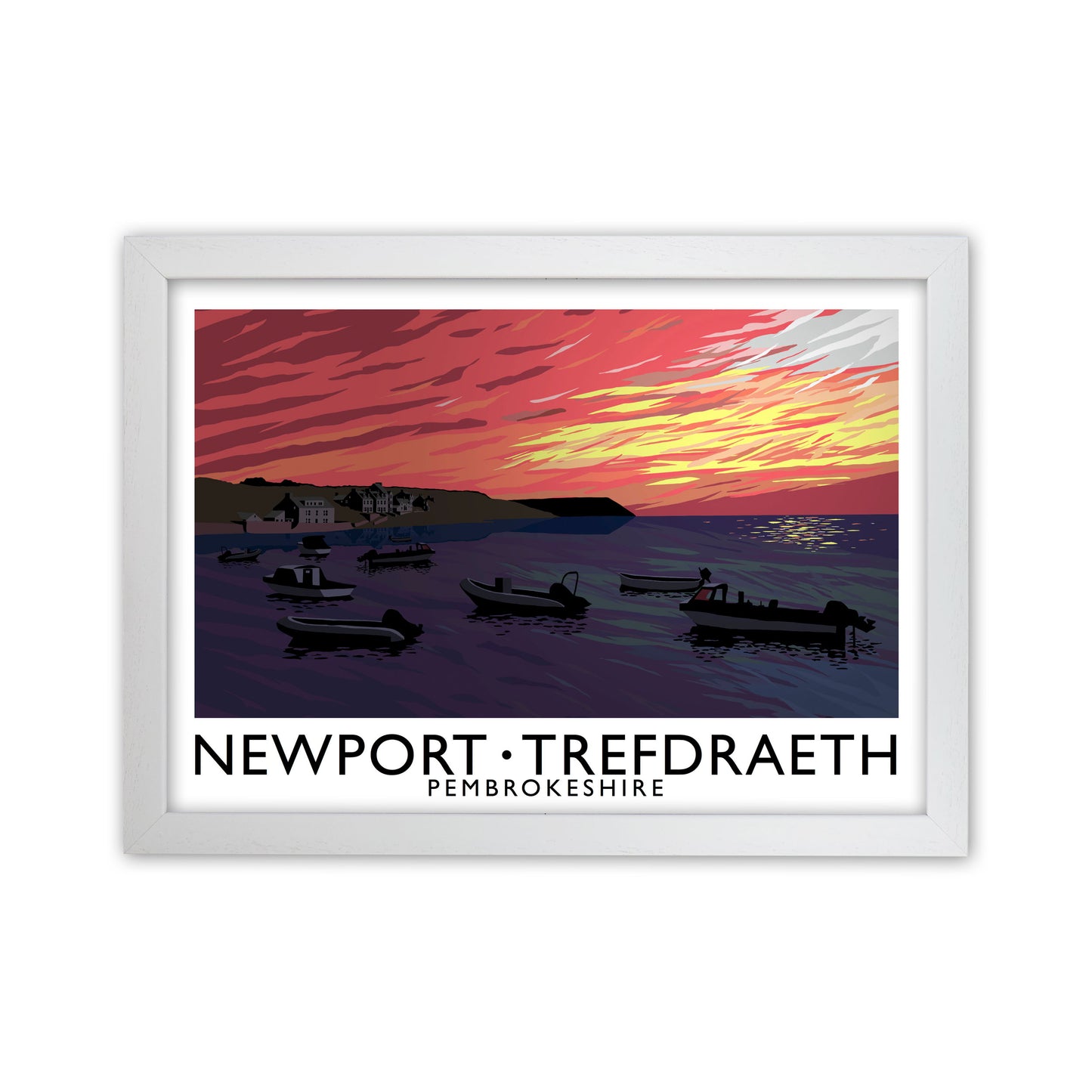 Newport Trefdraeth Pembrokeshire Travel Art Print by Richard O'Neill White Grain
