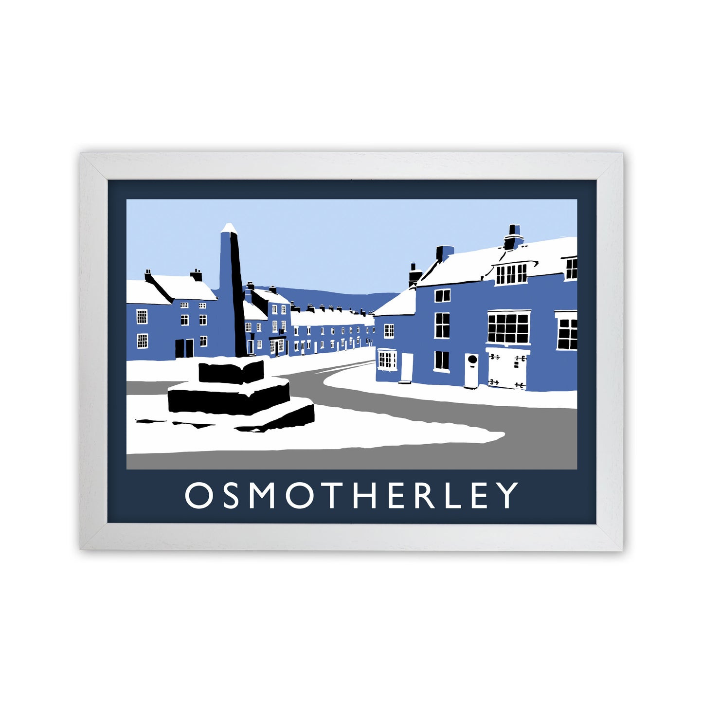 Osmotherley Travel Art Print by Richard O'Neill, Framed Wall Art White Grain