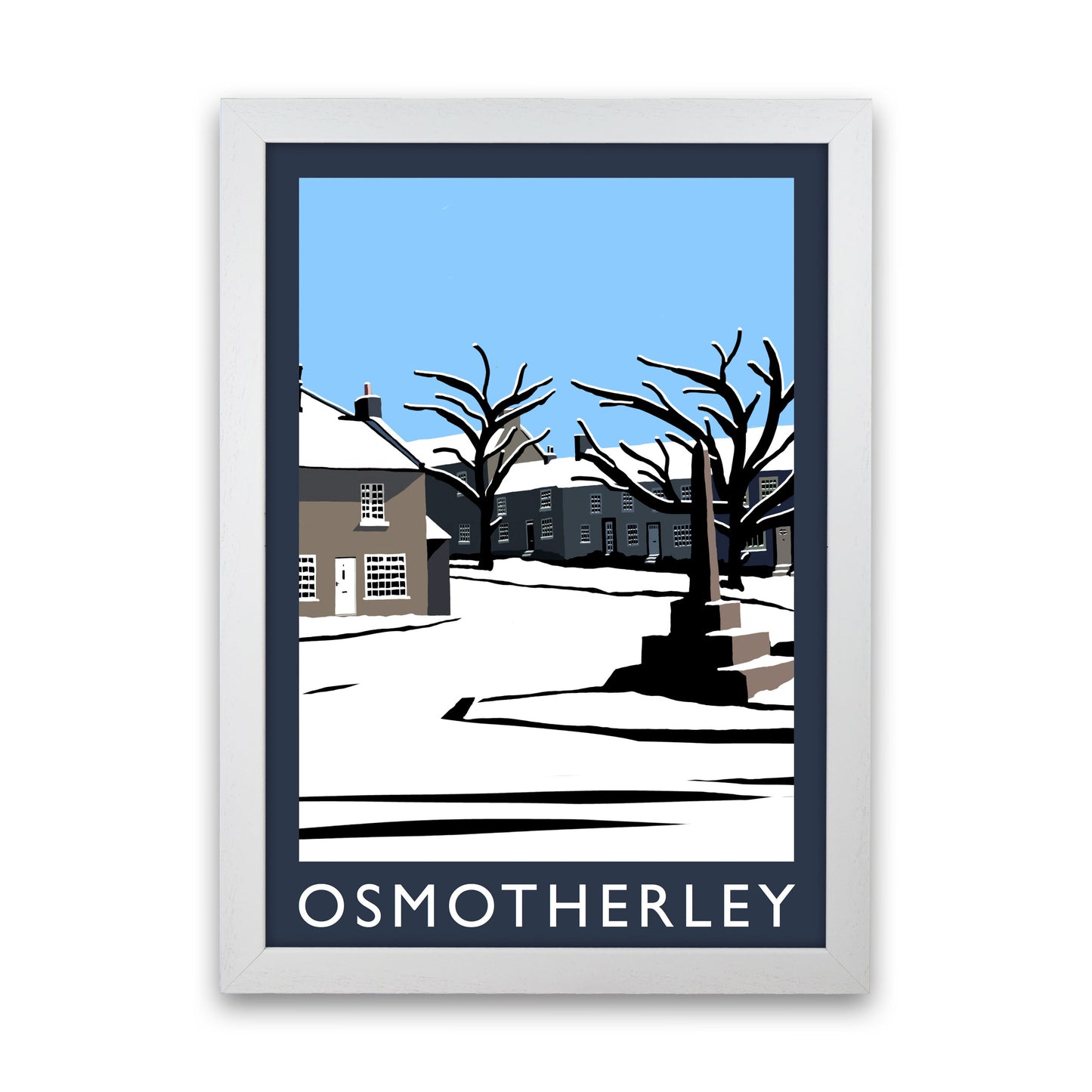 Osmotherley Travel Art Print by Richard O'Neill, Framed Wall Art White Grain