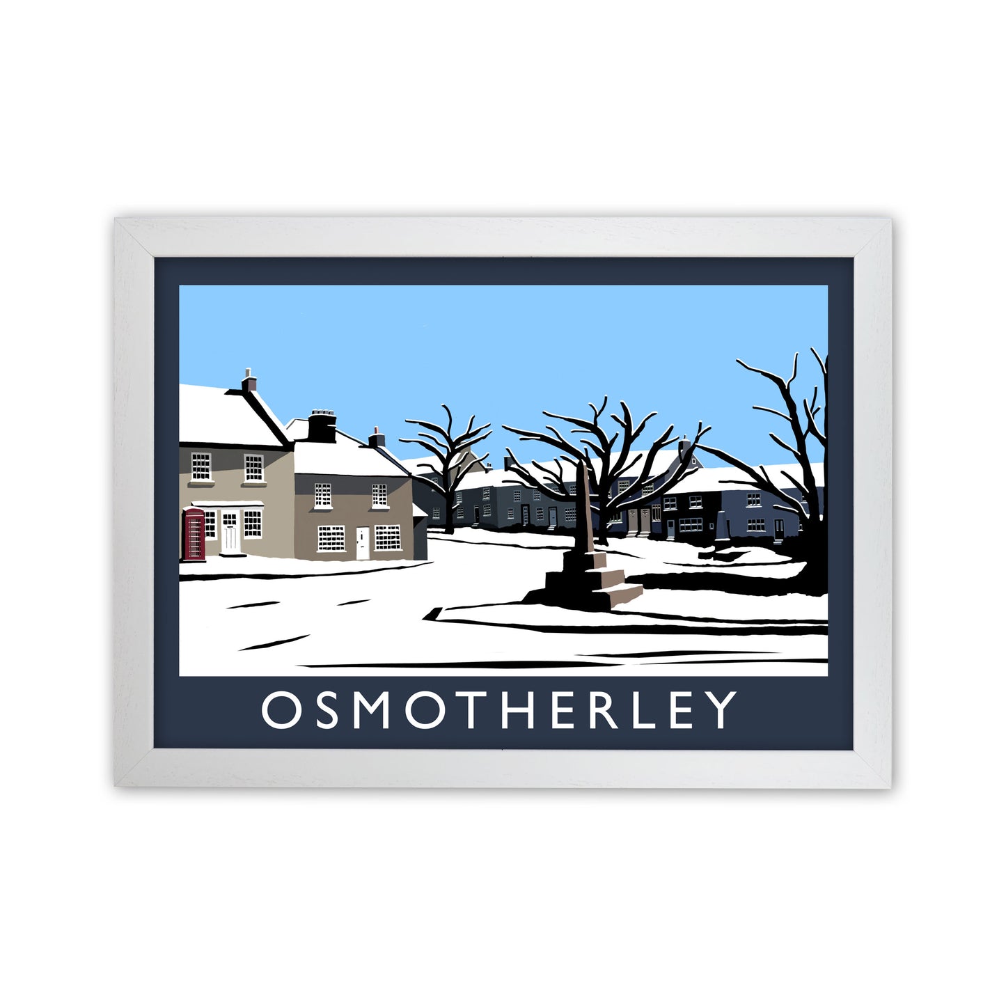 Osmotherley Travel Art Print by Richard O'Neill, Framed Wall Art White Grain