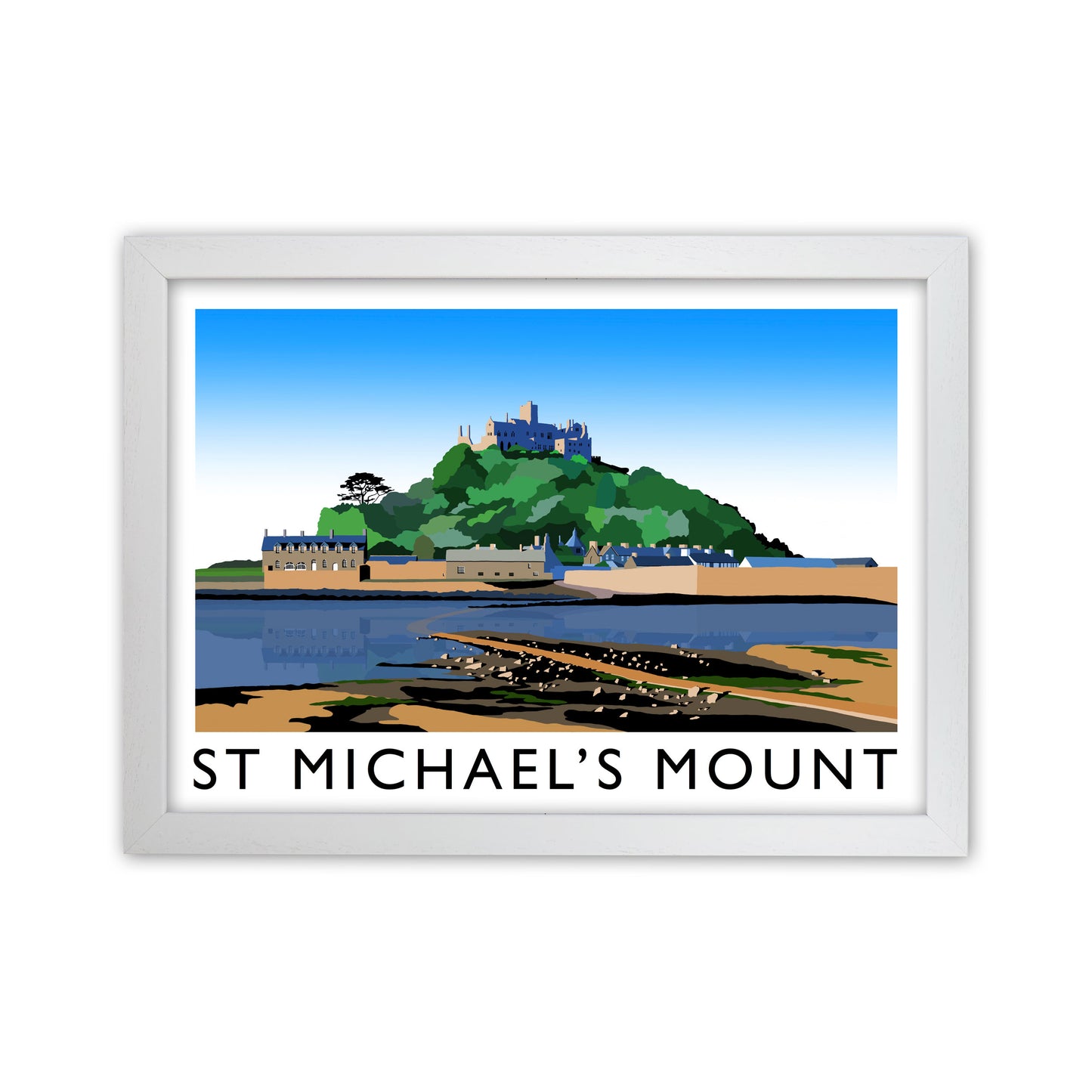 St Michael's Mount Framed Digital Art Print by Richard O'Neill White Grain