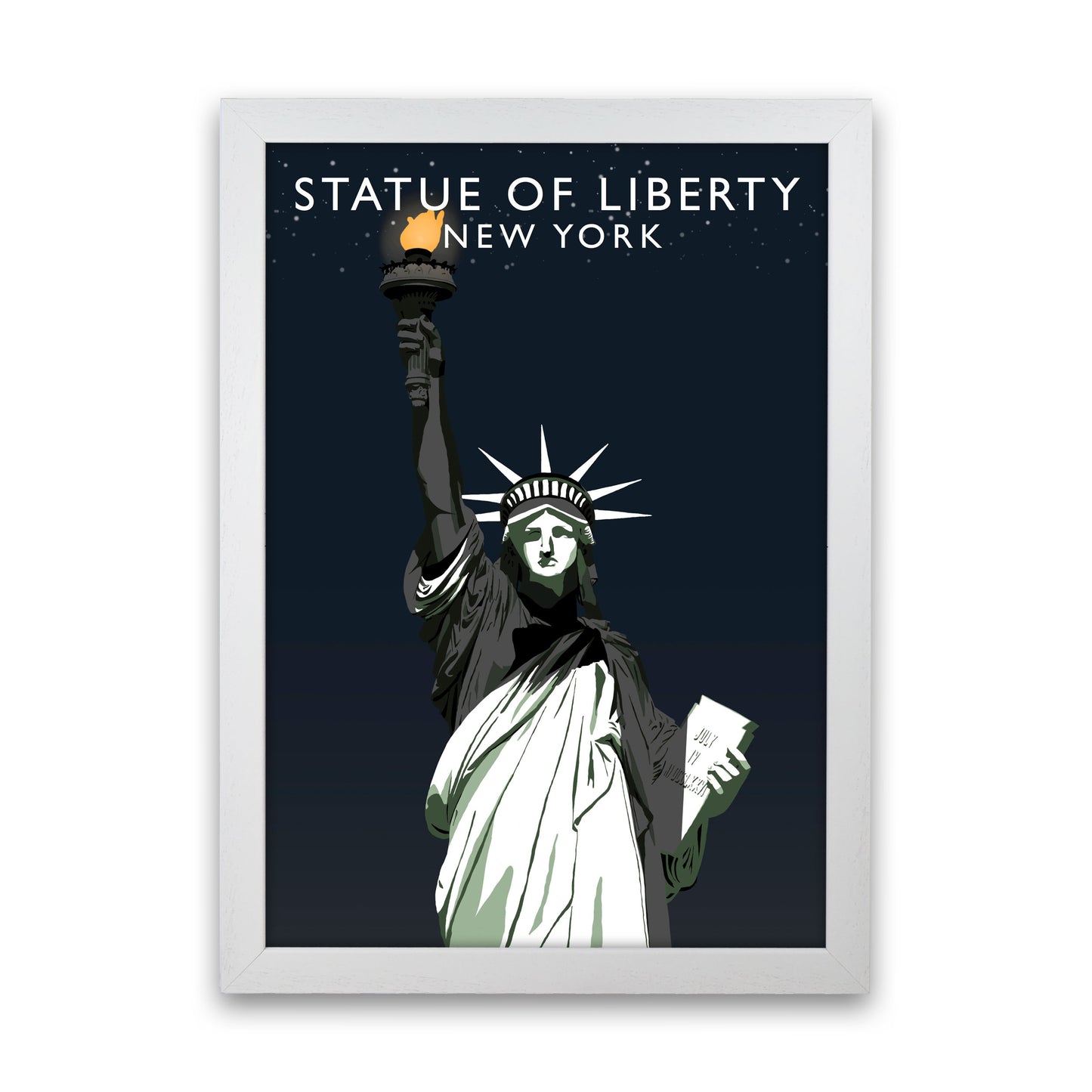 Statue of Liberty New York Art Print by Richard O'Neill White Grain