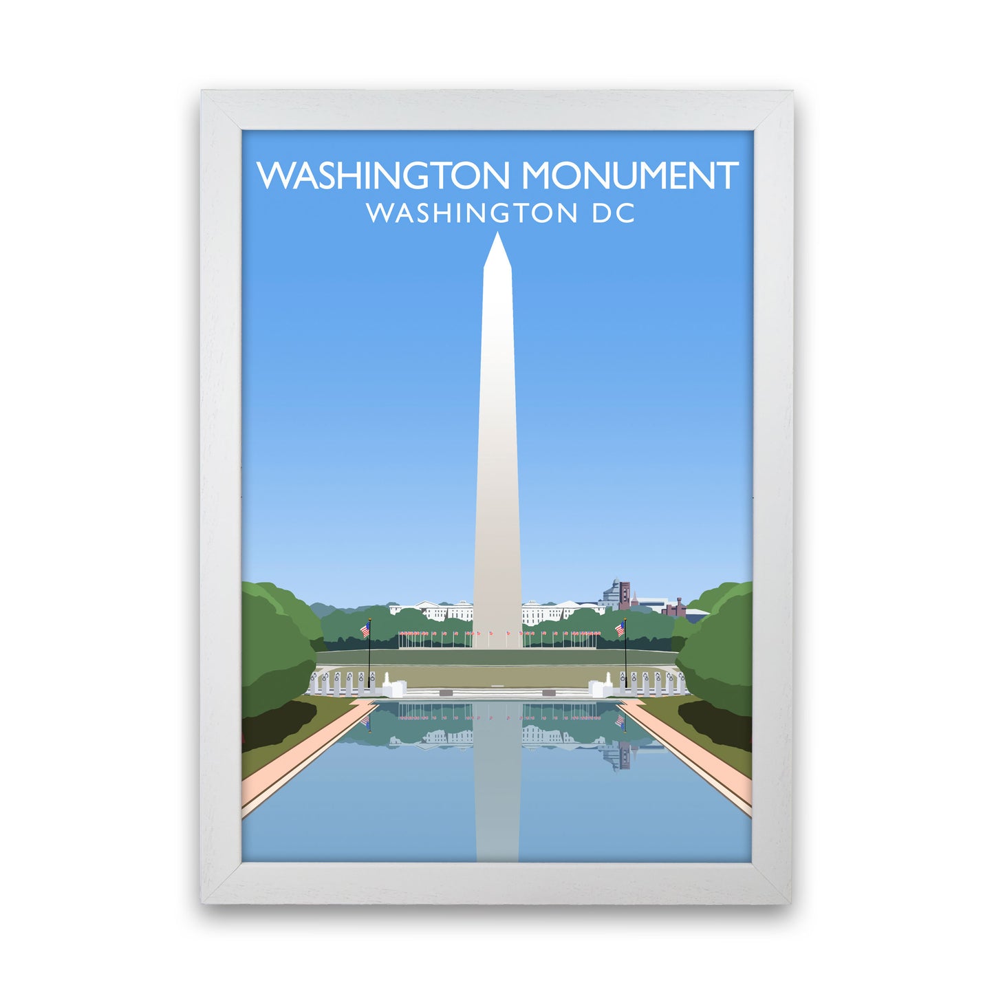 Washington Monument Washington DC Travel Art Print by Richard O'Neill White Grain