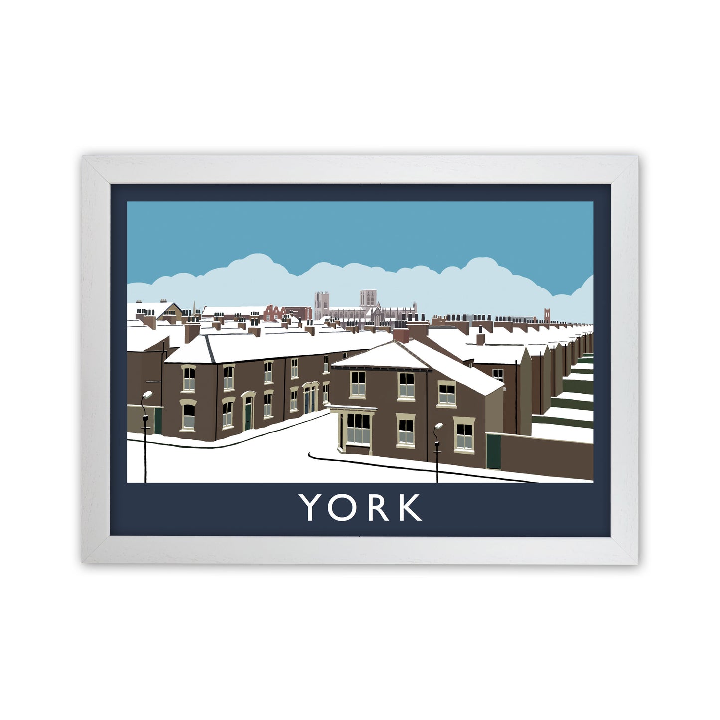 York Travel Art Print by Richard O'Neill, Framed Wall Art White Grain