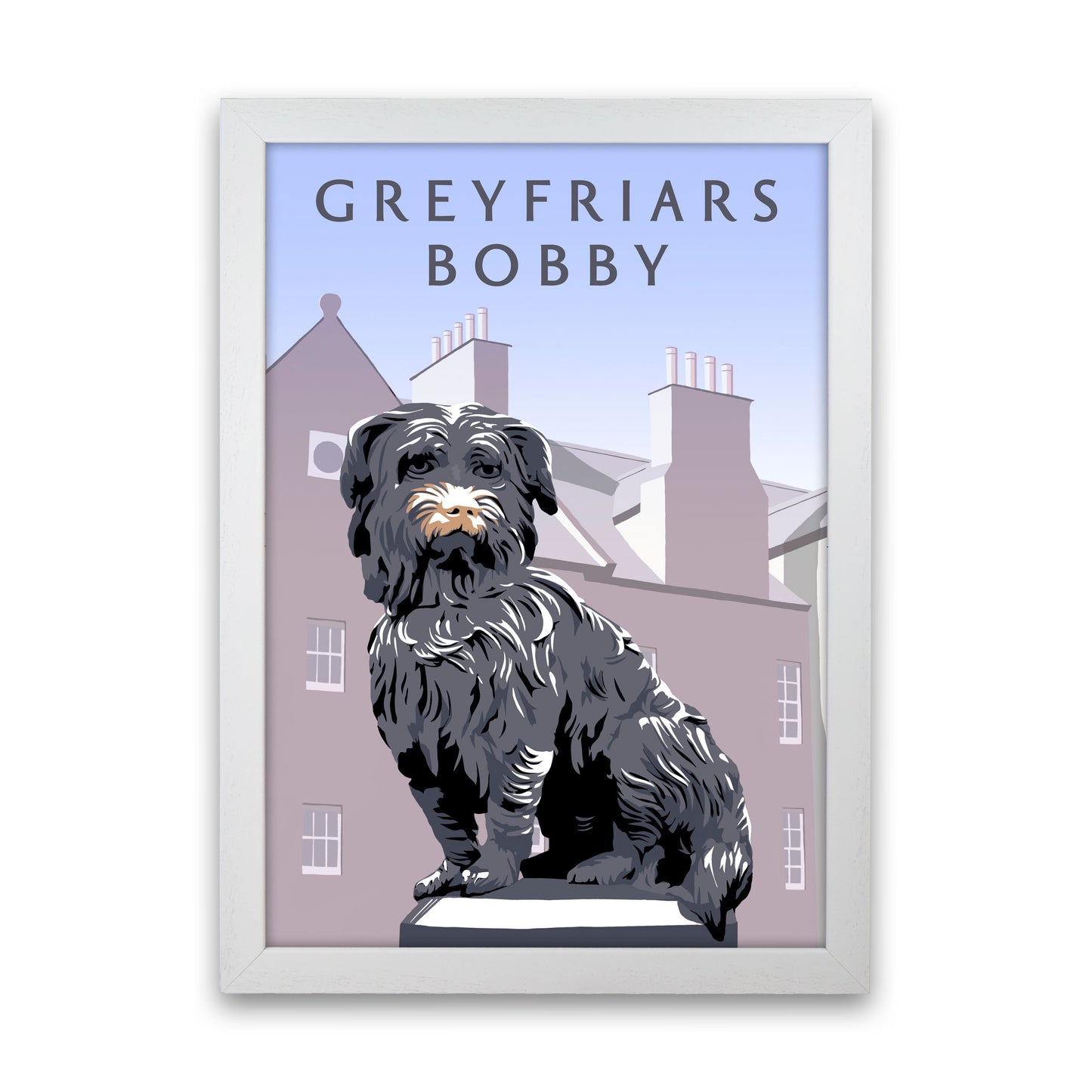 Greyfriars Bobby Portrait by Richard O'Neill White Grain