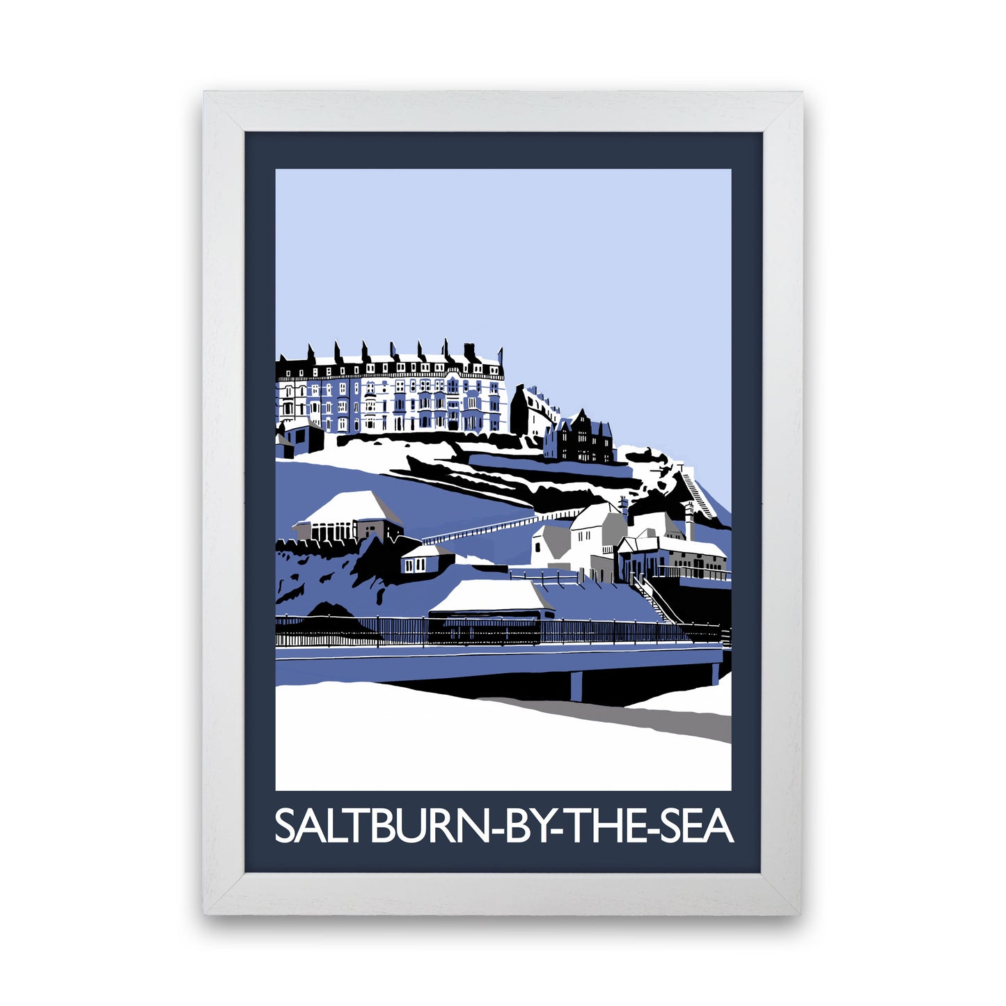 Saltburn-by-the-sea In Snow Portrait by Richard O'Neill White Grain