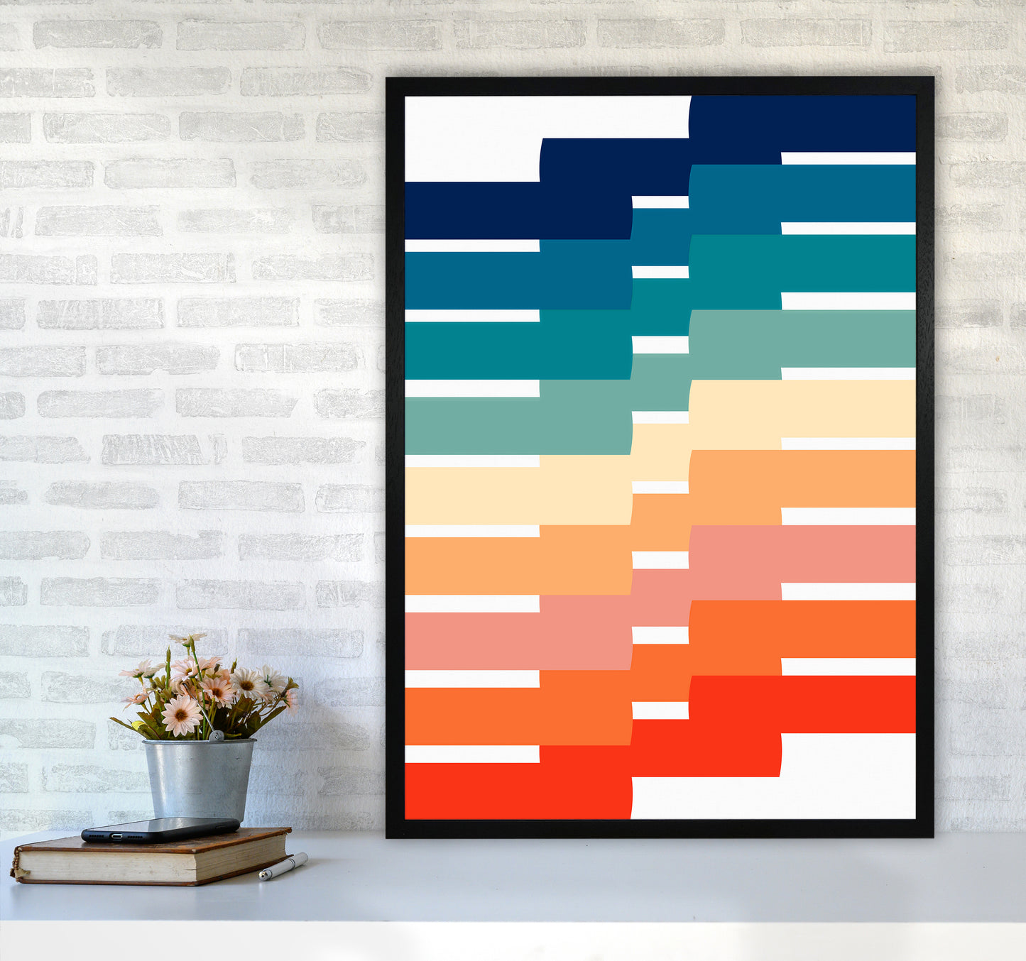 The Modern Geometry Art Print by Seven Trees Design A1 White Frame