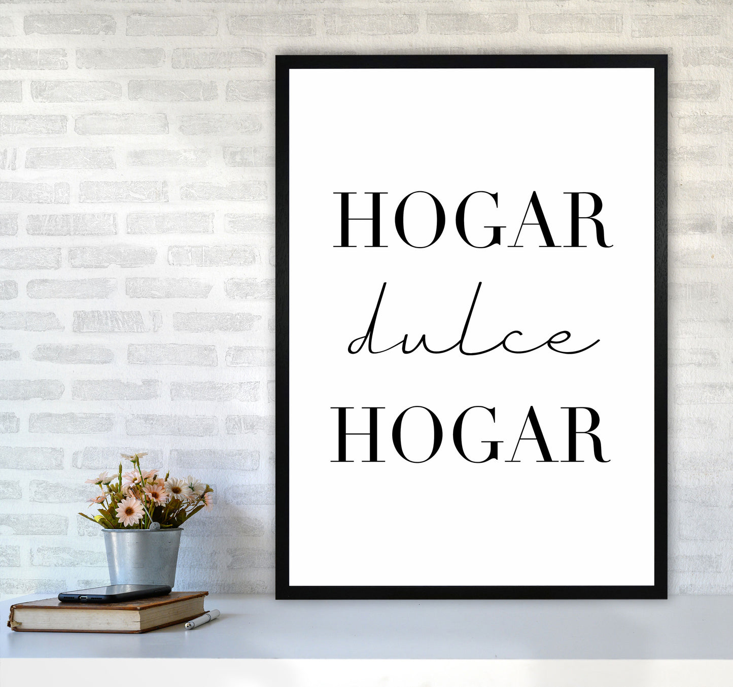 Home Sweet Home (spanish) Art Print by Seven Trees Design A1 White Frame
