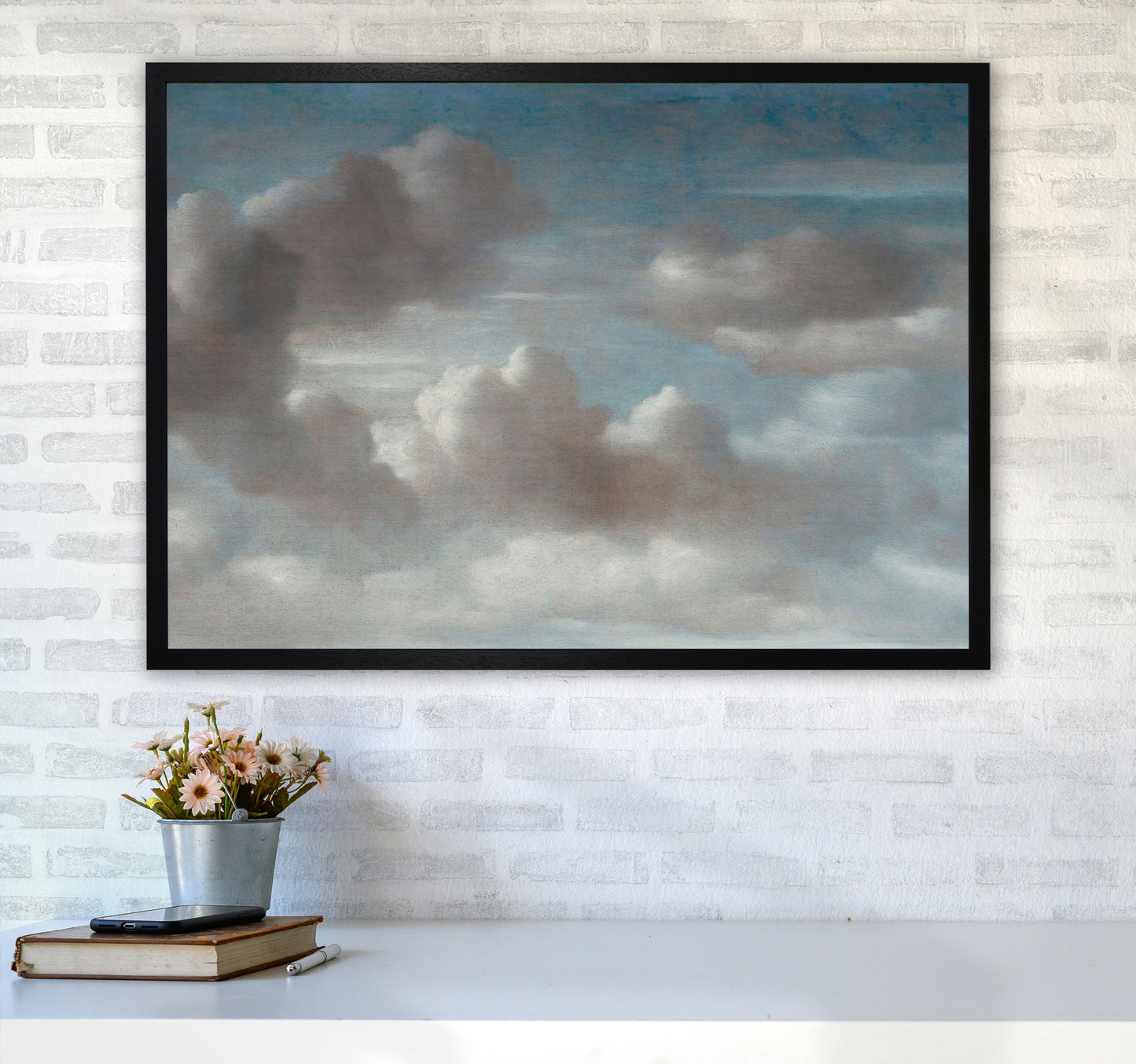 The Clouds Painting Art Print by Seven Trees Design A1 White Frame