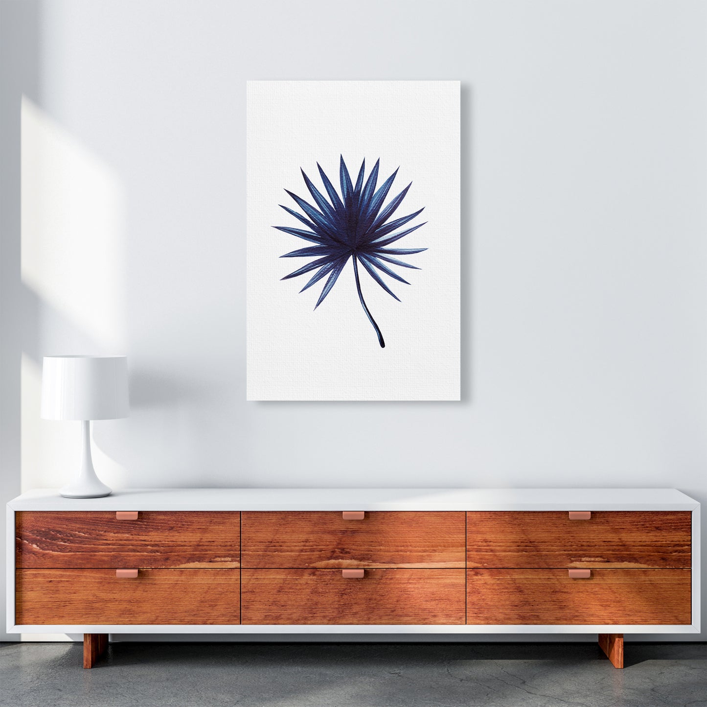 Watercolor Blue Leaf I Art Print by Seven Trees Design A1 Canvas
