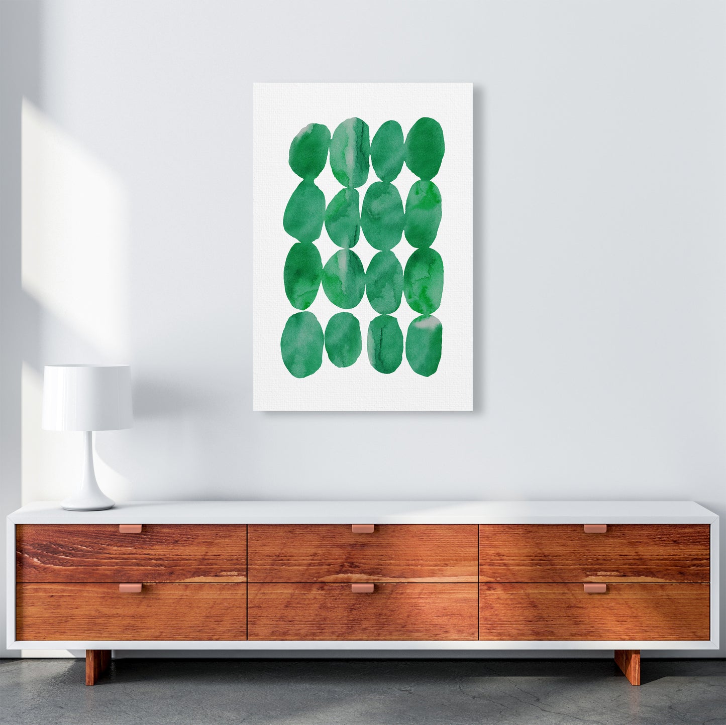 Watercolor Emerald Stones Art Print by Seven Trees Design A1 Canvas