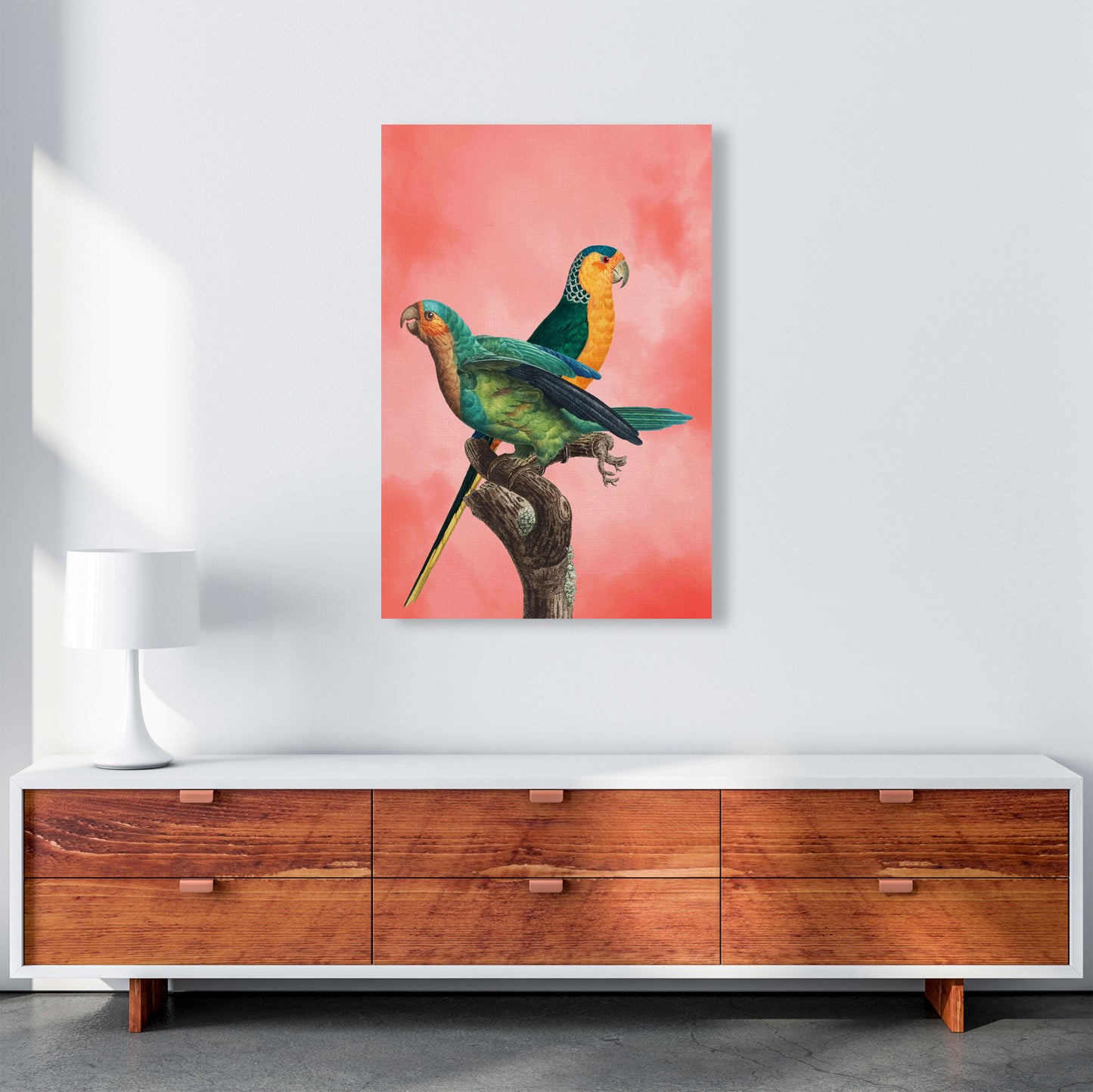 The Birds and the pink sky II Art Print by Seven Trees Design A1 Canvas