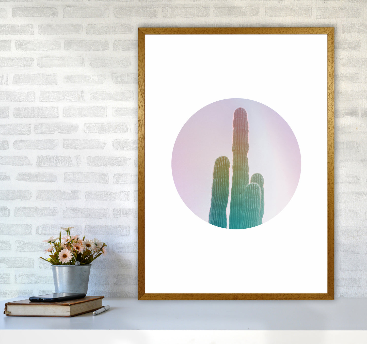Circular Cacti Art Print by Seven Trees Design A1 Print Only