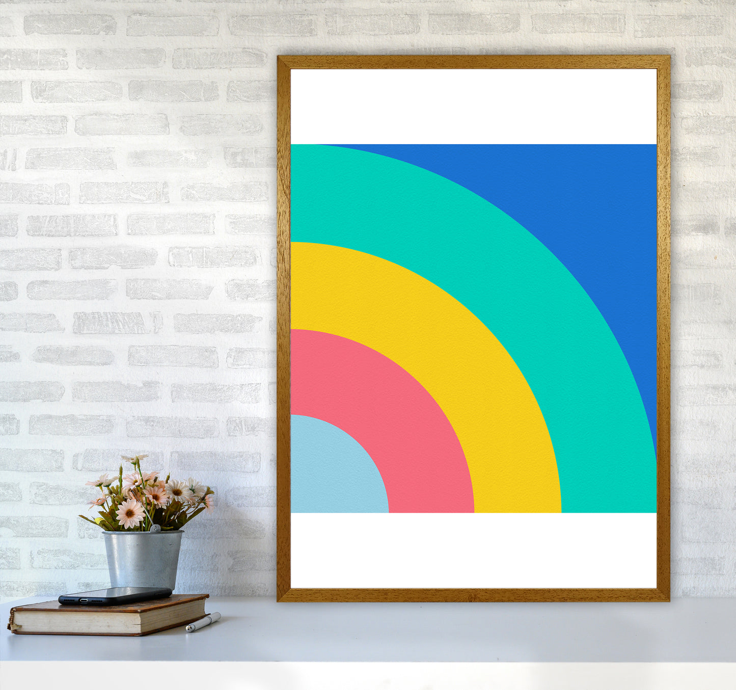 Happy shapes II Rainbow Art Print by Seven Trees Design A1 Print Only