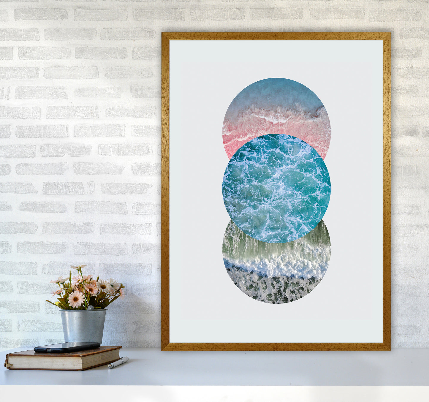 Ocean Circles Art Print by Seven Trees Design A1 Print Only