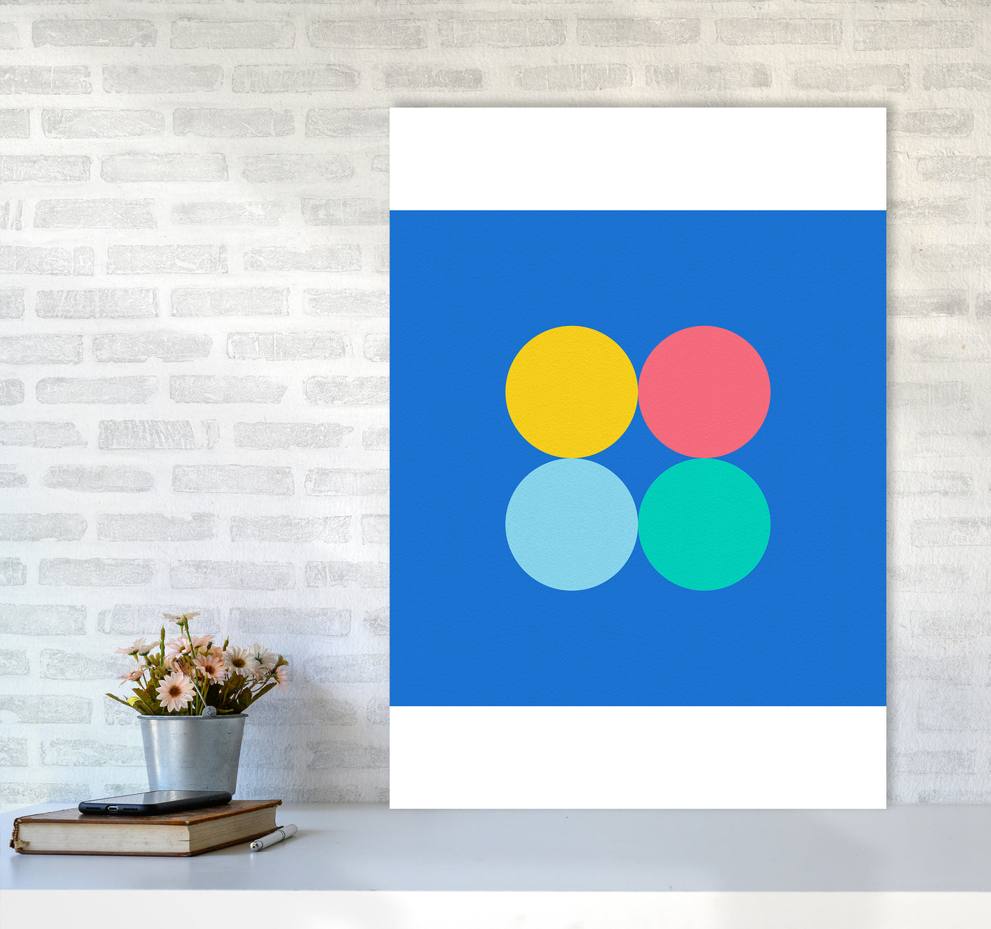 Happy shapes I Circles Art Print by Seven Trees Design A1 Black Frame