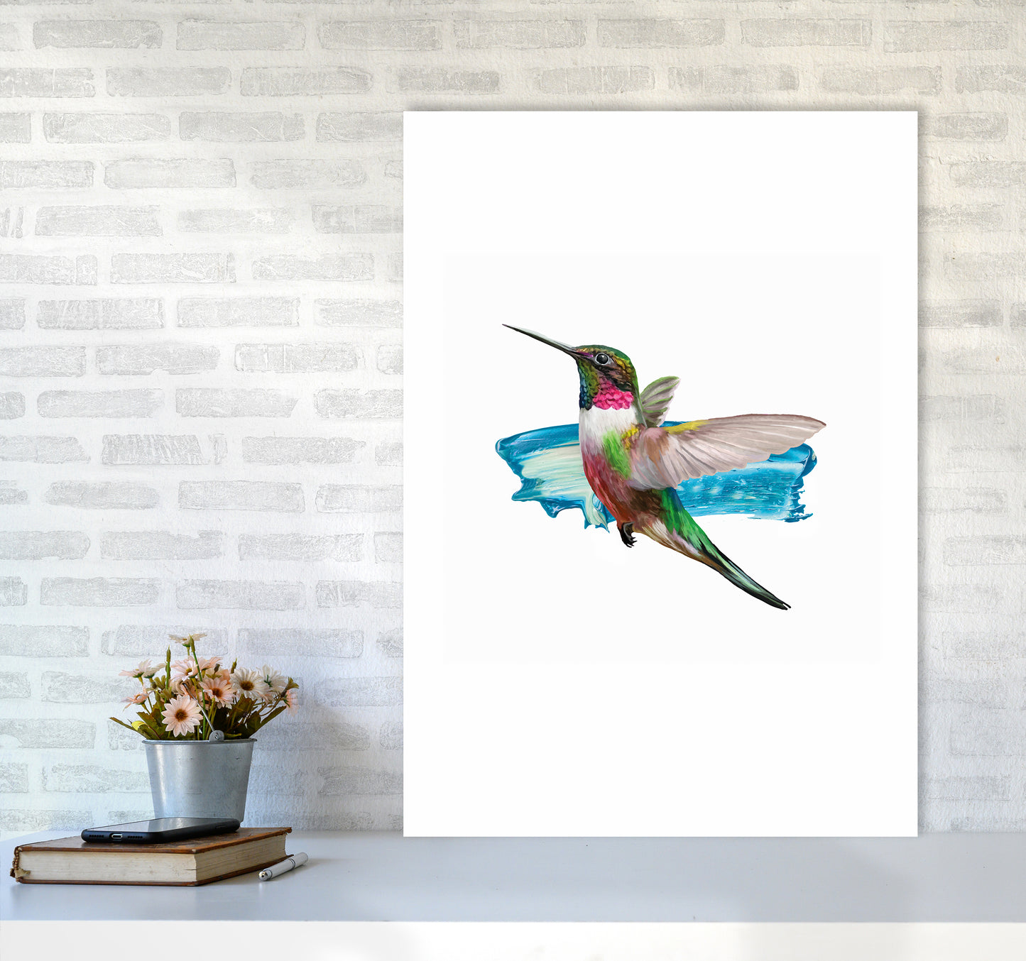 Modern Humingbird II Art Print by Seven Trees Design